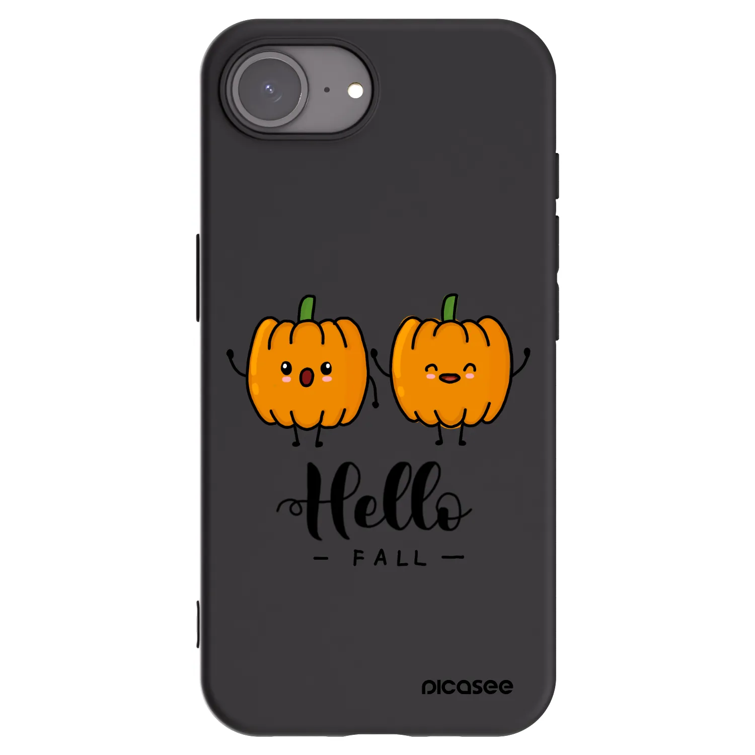 Picasee silikonski črni ovitek za Apple iPhone 17e - Hallo Fall