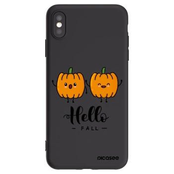 Picasee silikonski črni ovitek za Apple iPhone XS Max - Hallo Fall