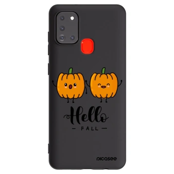 Picasee silikonski črni ovitek za Samsung Galaxy A21s - Hallo Fall