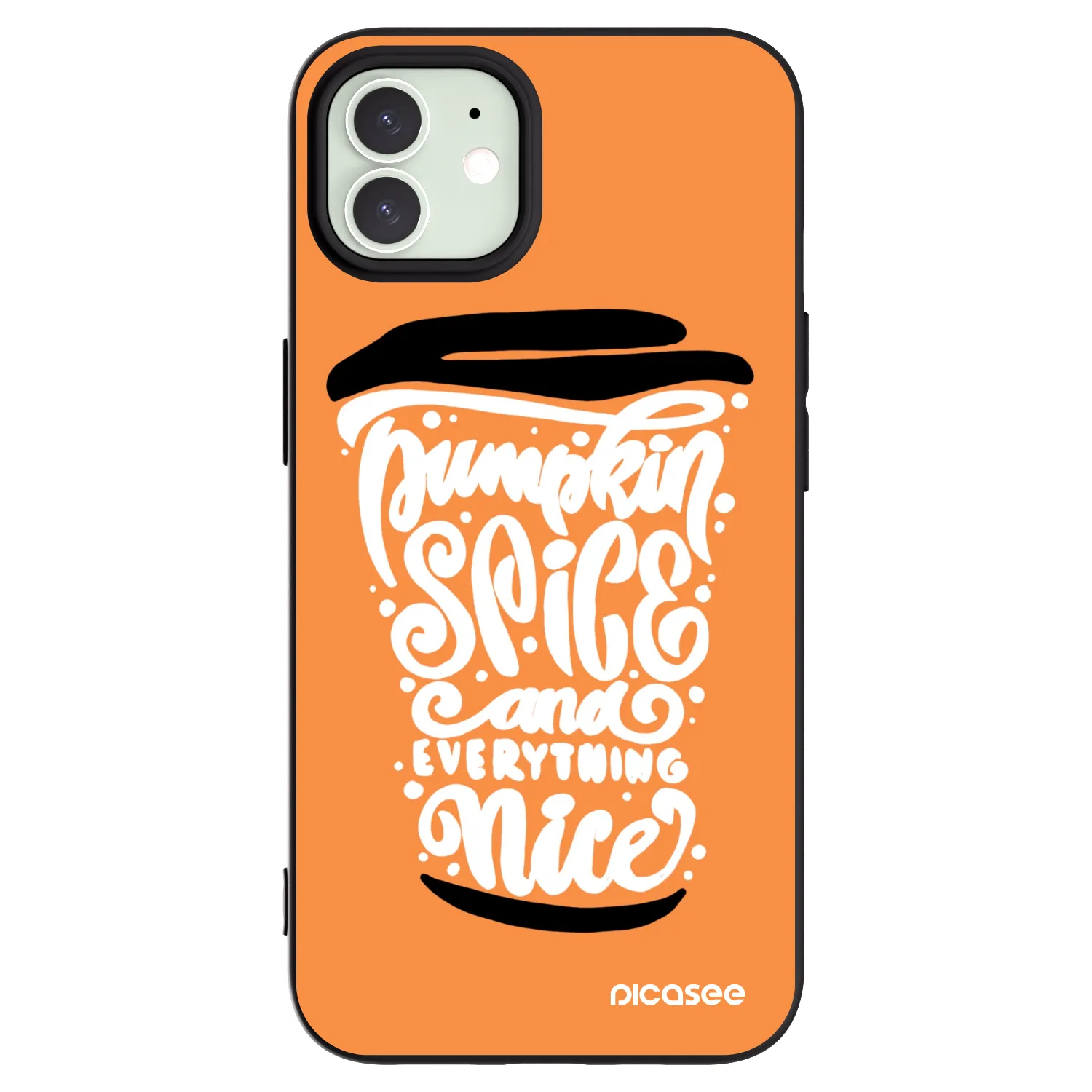 Picasee silikonski črni ovitek za Apple iPhone 12 - Pumpkin coffee