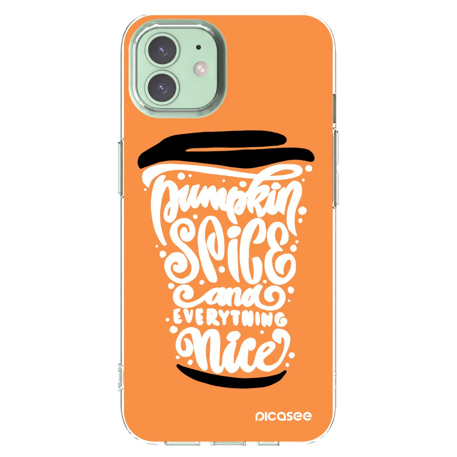Picasee silikonski prozorni ovitek za Apple iPhone 12 - Pumpkin coffee