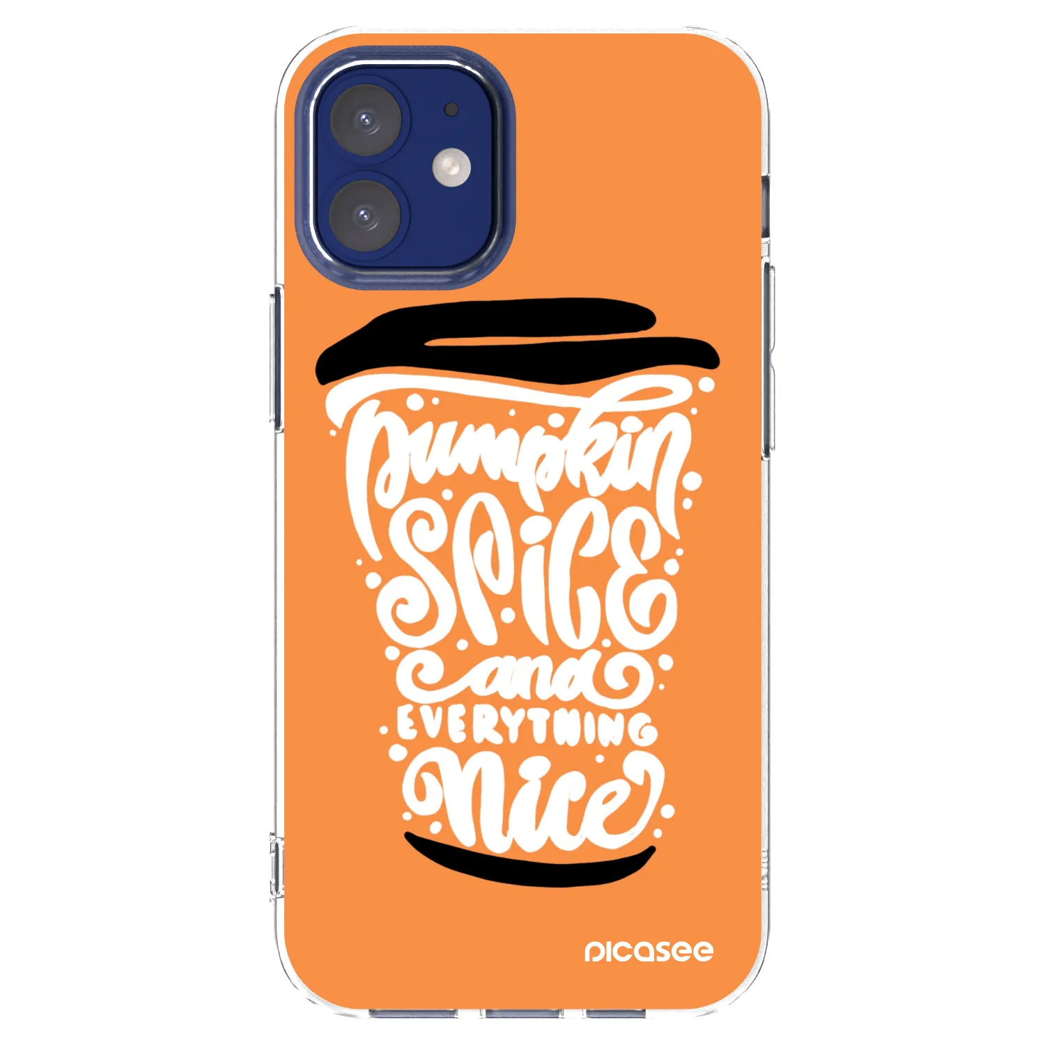 Picasee silikonski prozorni ovitek za Apple iPhone 12 mini - Pumpkin coffee
