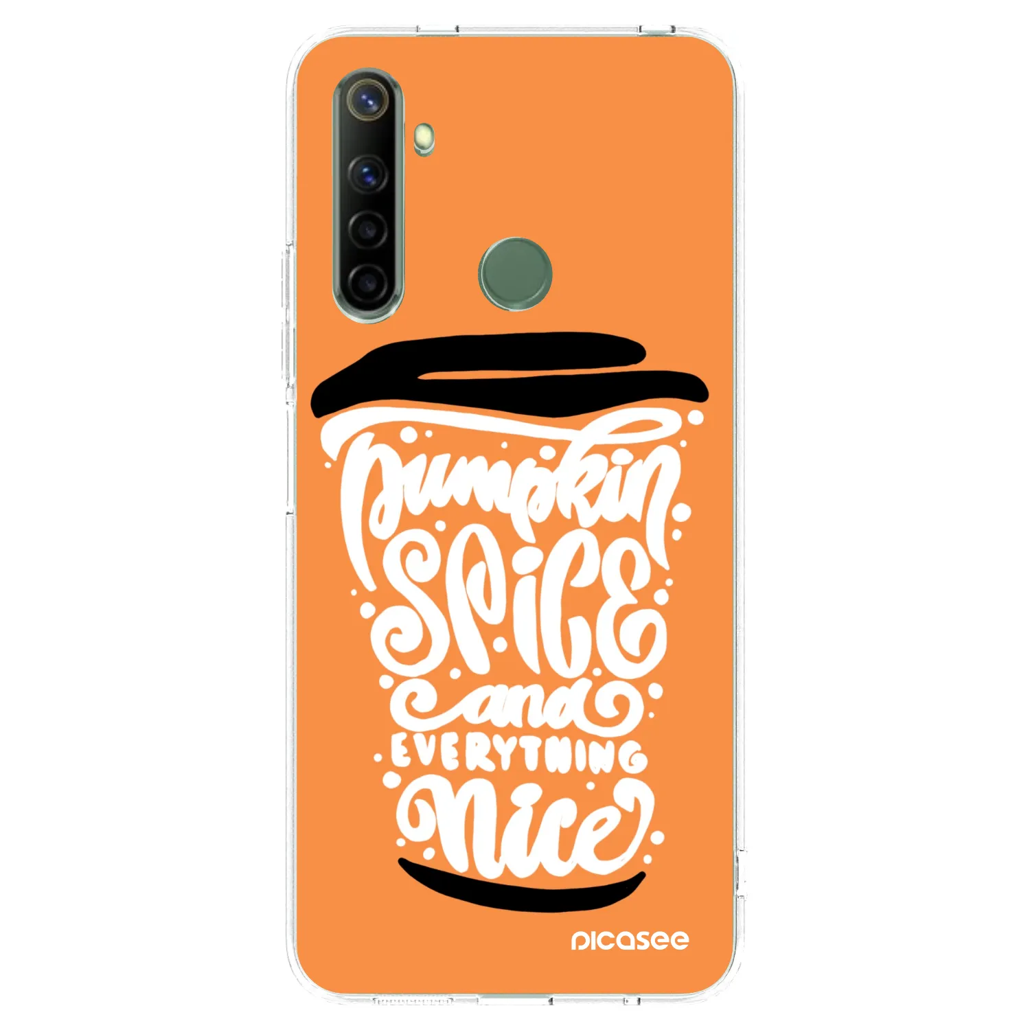 Picasee silikonski prozorni ovitek za Realme 6i - Pumpkin coffee