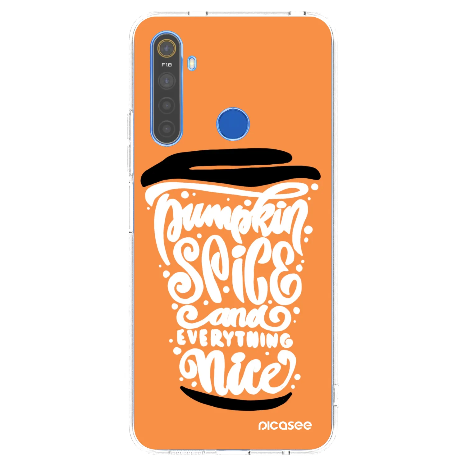 Picasee silikonski prozorni ovitek za Realme 5 - Pumpkin coffee