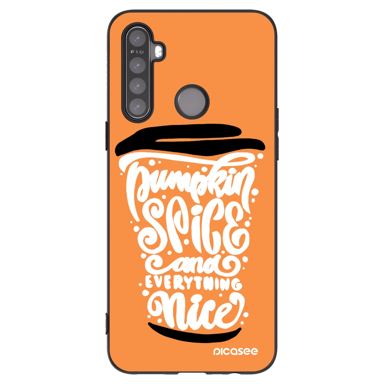 Picasee silikonski črni ovitek za Realme 5 - Pumpkin coffee