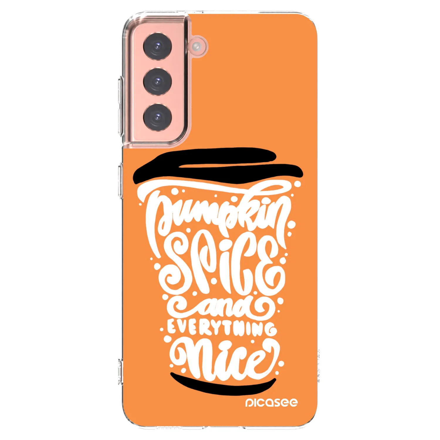 Picasee silikonski prozorni ovitek za Samsung Galaxy S21 5G G991B - Pumpkin coffee