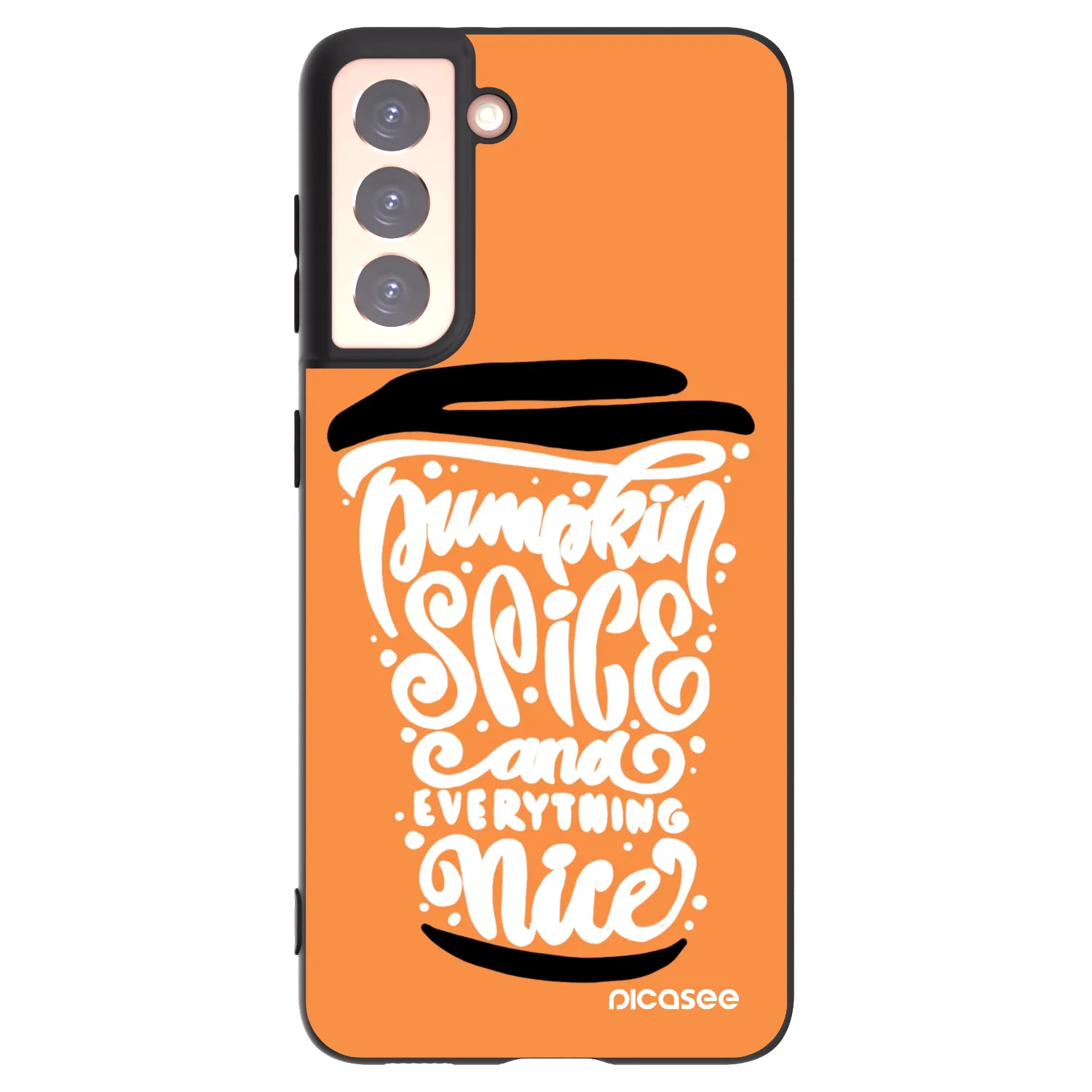 Picasee silikonski črni ovitek za Samsung Galaxy S21 5G G991B - Pumpkin coffee