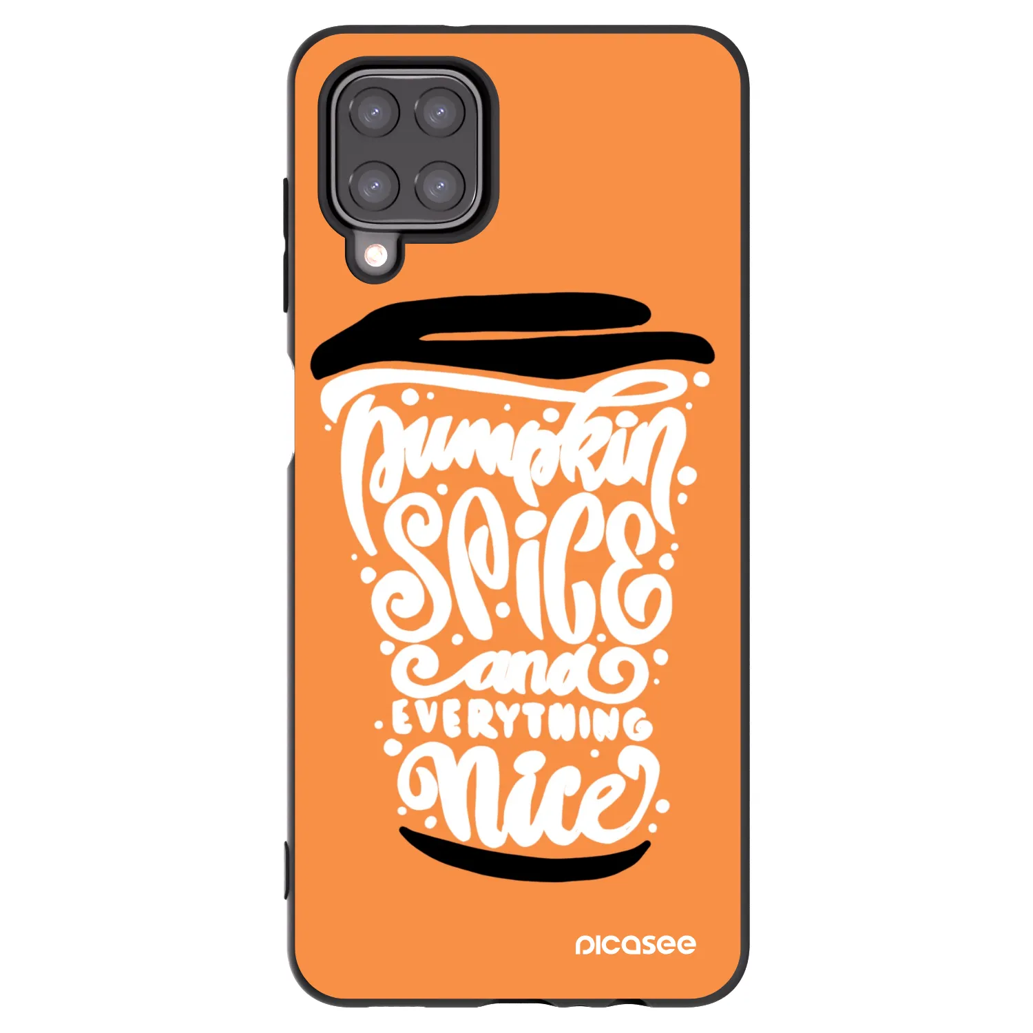 Picasee silikonski črni ovitek za Samsung Galaxy A12 A125F - Pumpkin coffee