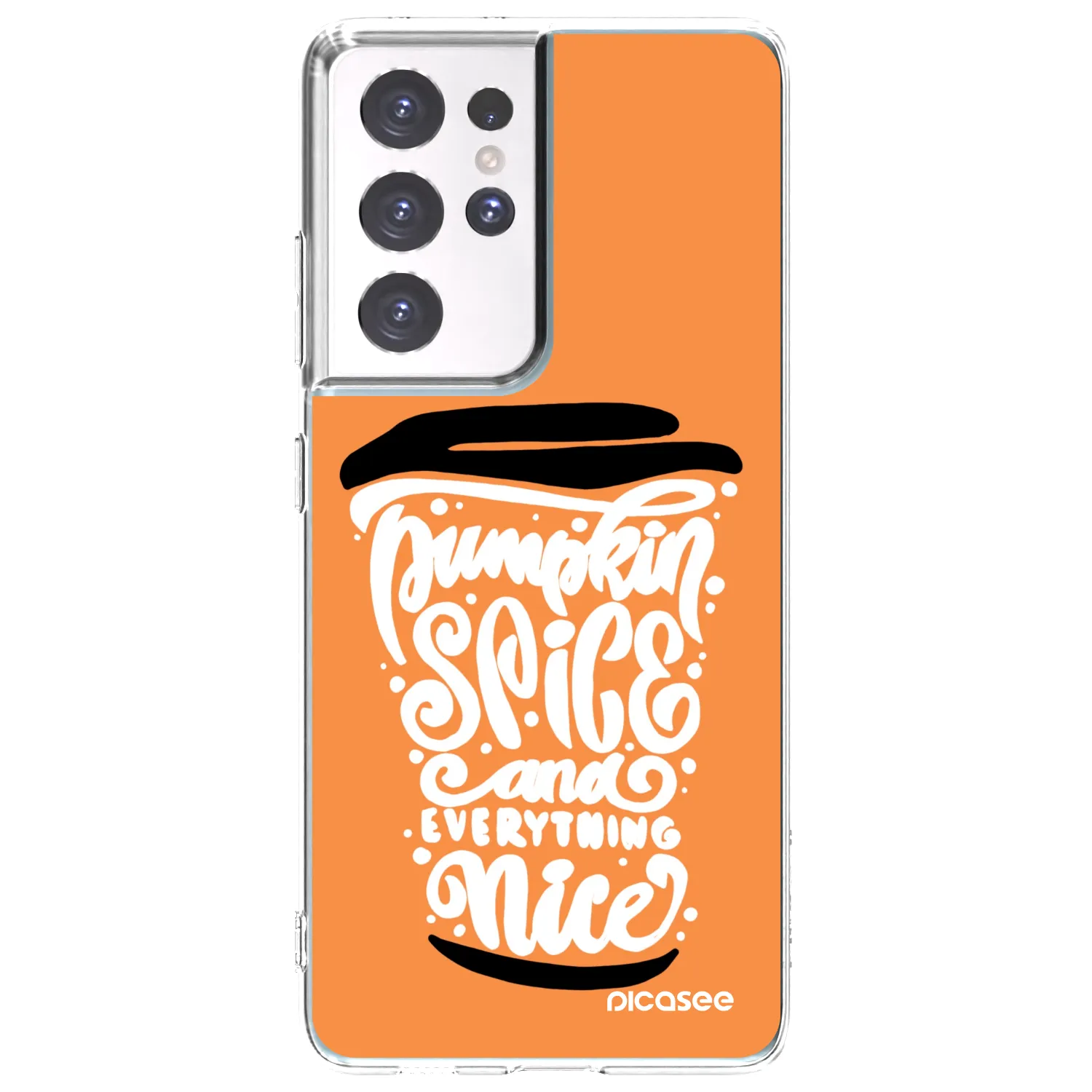 Picasee silikonski prozorni ovitek za Samsung Galaxy S21 Ultra 5G G998B - Pumpkin coffee