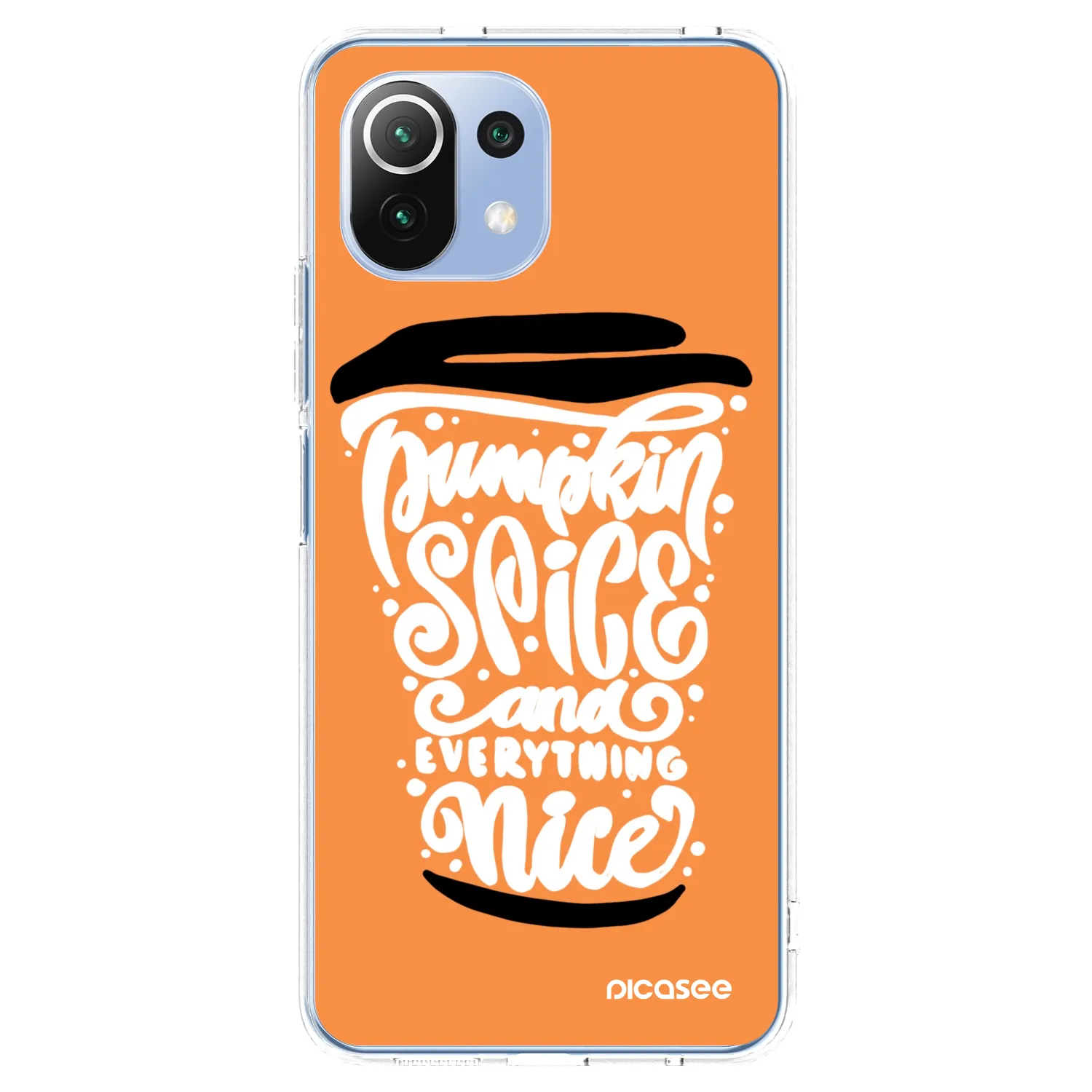 Picasee silikonski prozorni ovitek za Xiaomi Mi 11 Lite - Pumpkin coffee