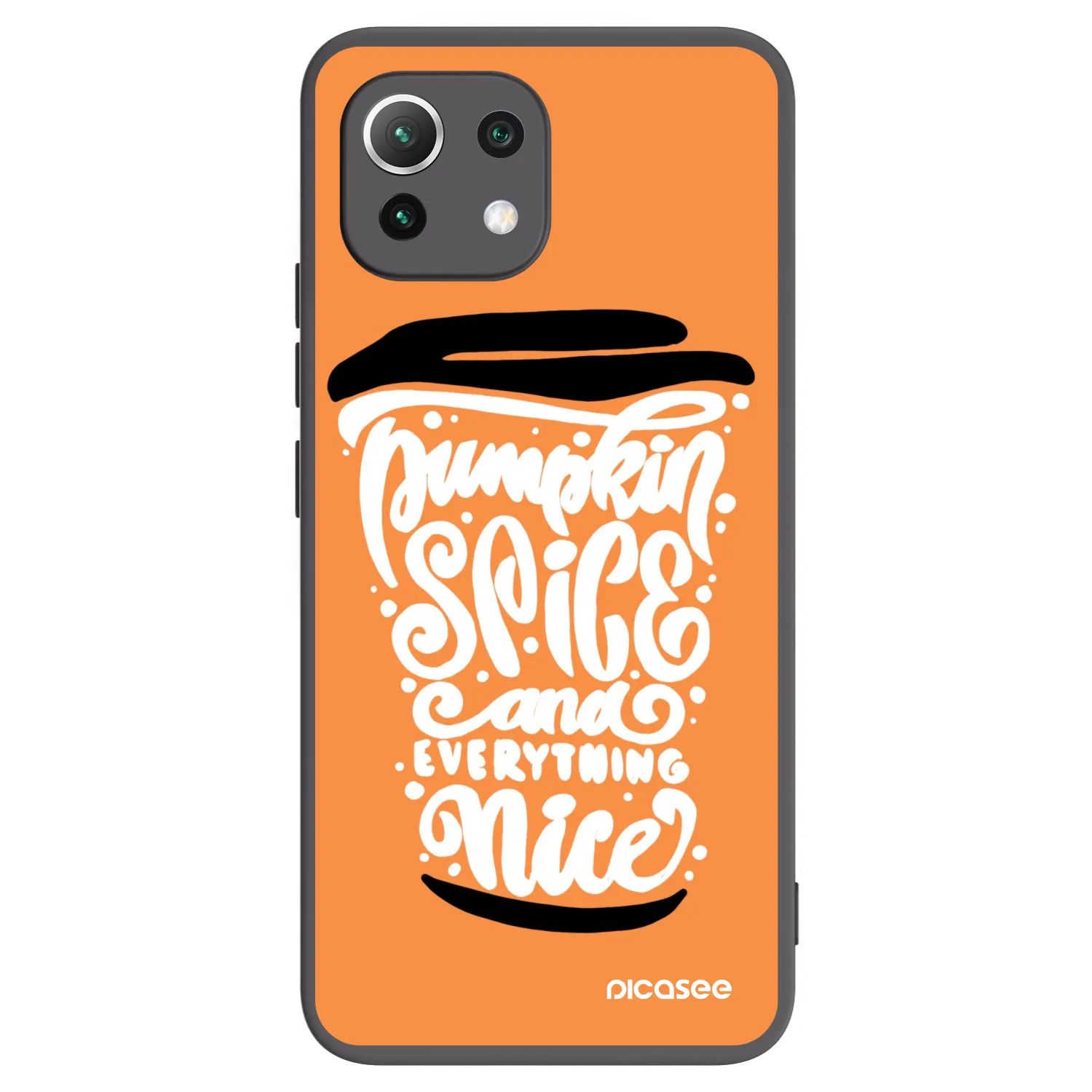 Picasee silikonski črni ovitek za Xiaomi Mi 11 Lite - Pumpkin coffee