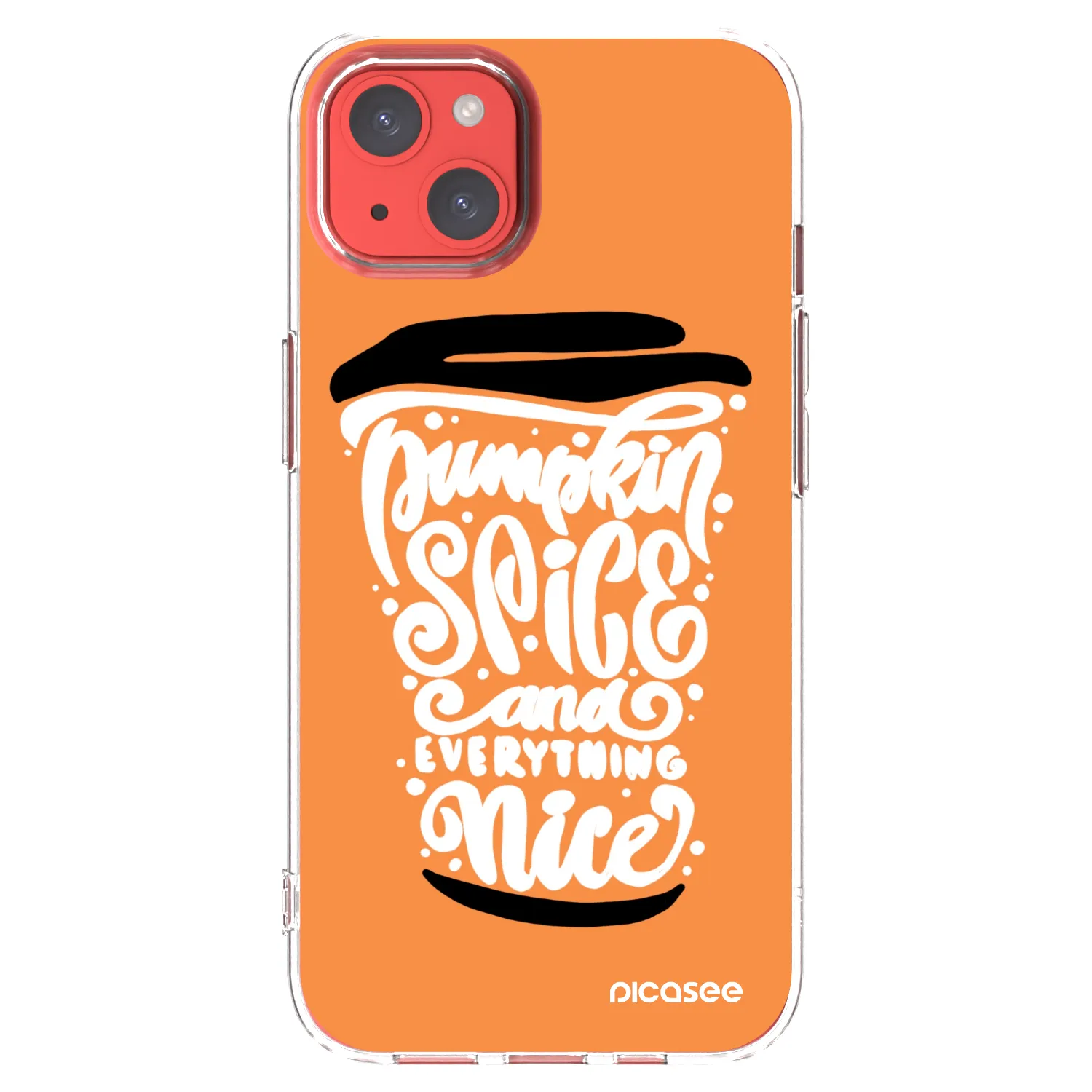 Picasee silikonski prozorni ovitek za Apple iPhone 13 - Pumpkin coffee