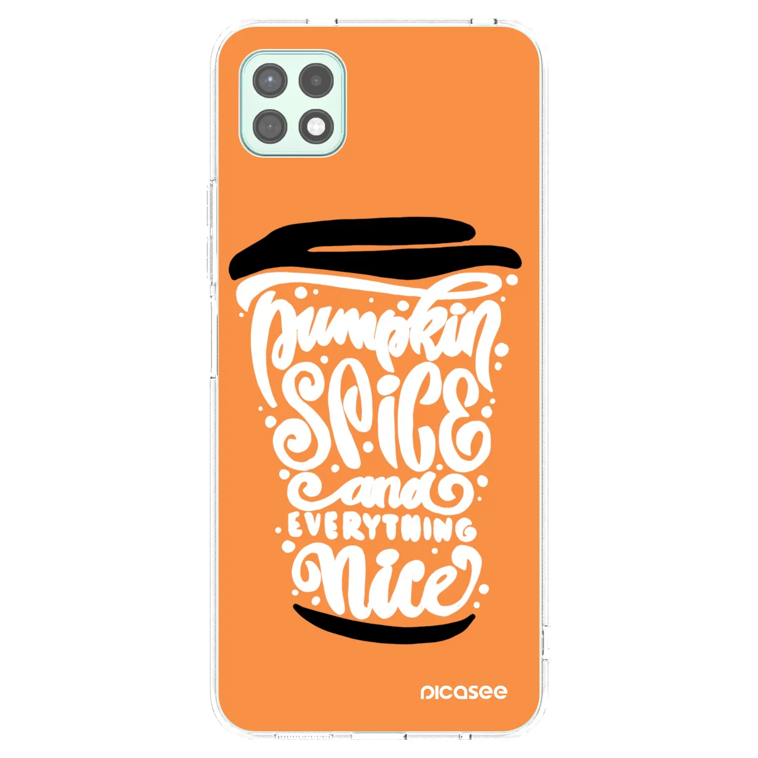 Picasee silikonski prozorni ovitek za Samsung Galaxy A22 A226B 5G - Pumpkin coffee