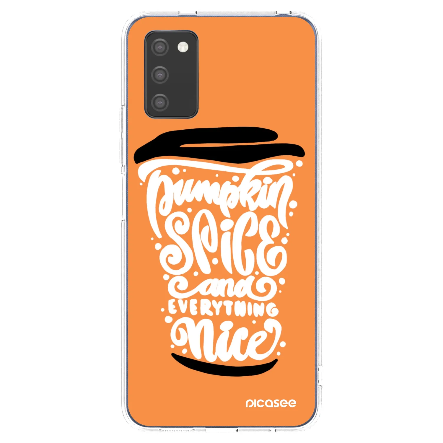 Picasee silikonski prozorni ovitek za Samsung Galaxy A02s A025G - Pumpkin coffee