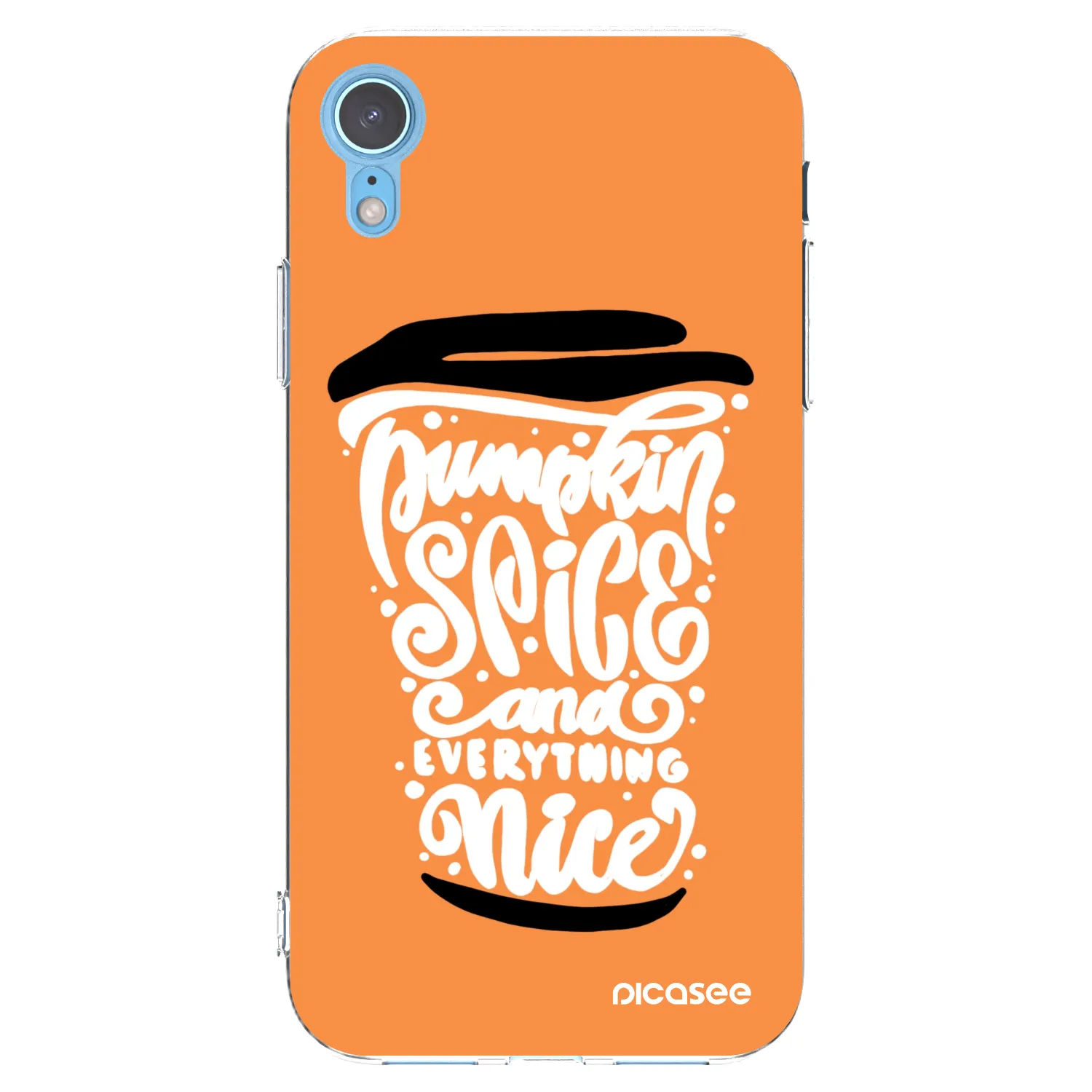 Picasee silikonski prozorni ovitek za Apple iPhone XR - Pumpkin coffee