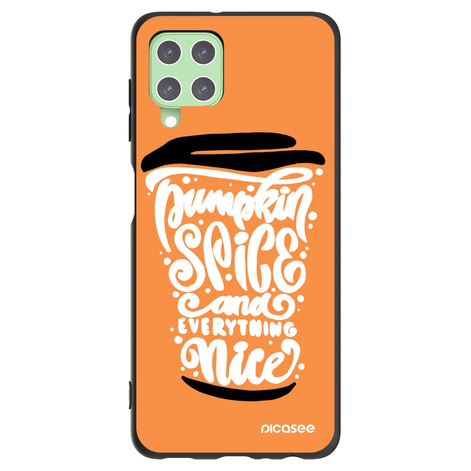Picasee silikonski črni ovitek za Samsung Galaxy A22 A225F 4G - Pumpkin coffee