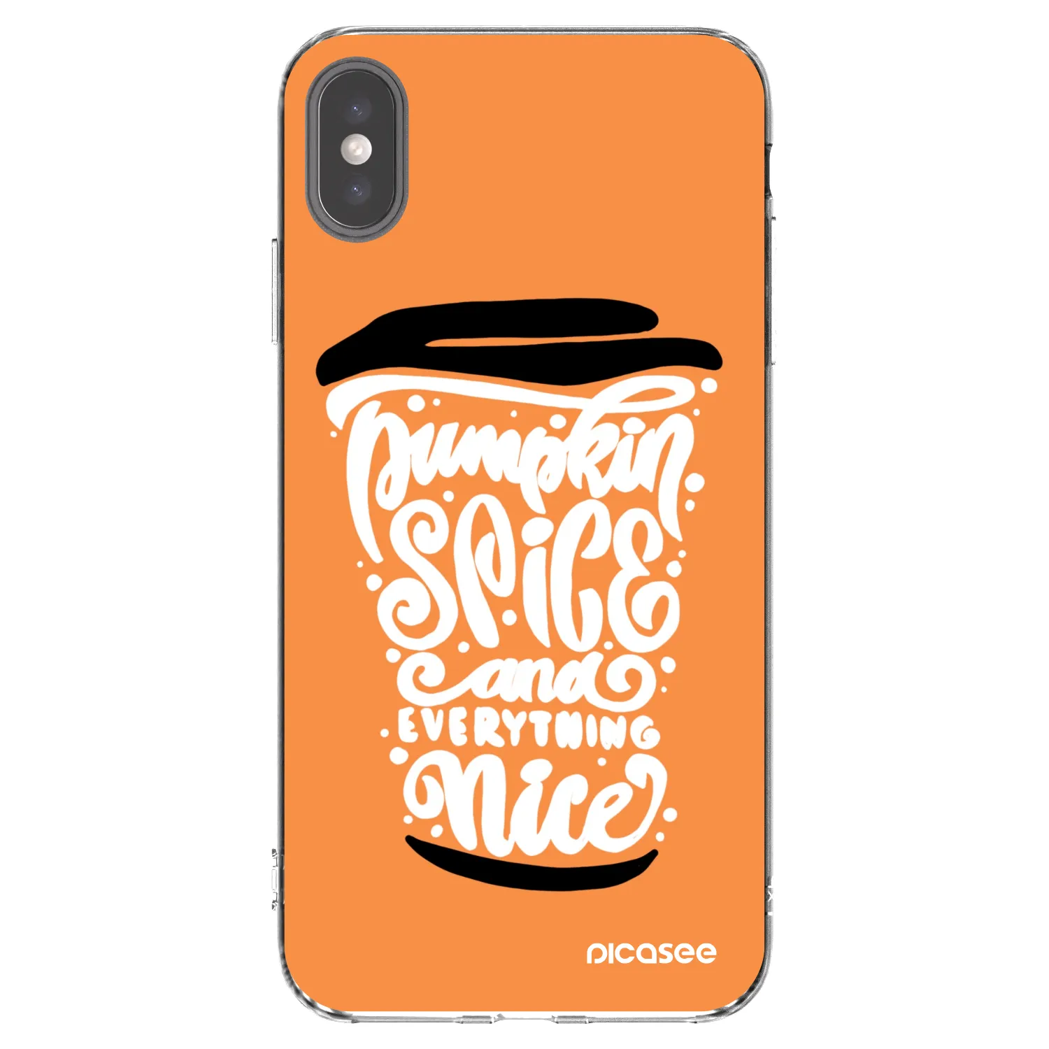 Picasee silikonski prozorni ovitek za Apple iPhone XS Max - Pumpkin coffee
