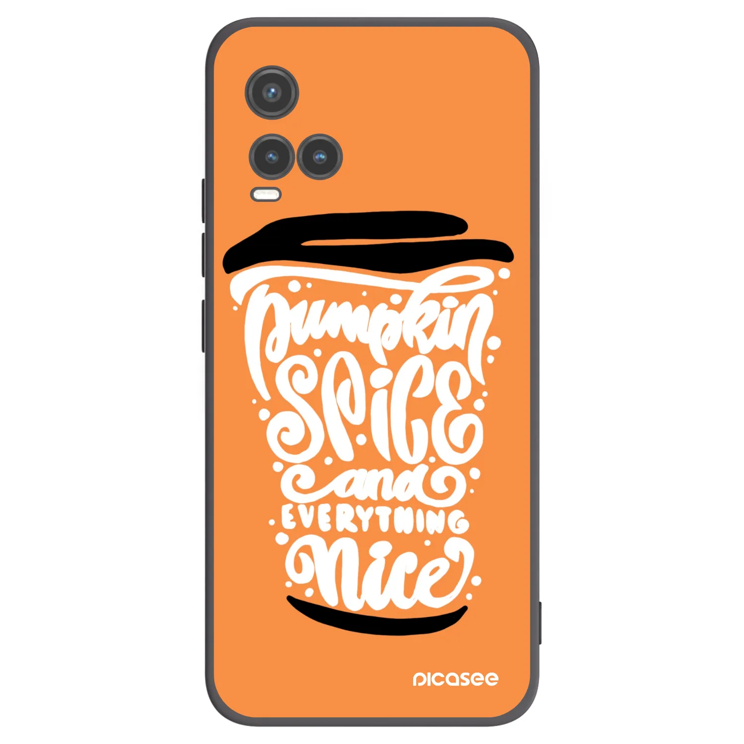 Picasee silikonski črni ovitek za Vivo Y33s - Pumpkin coffee