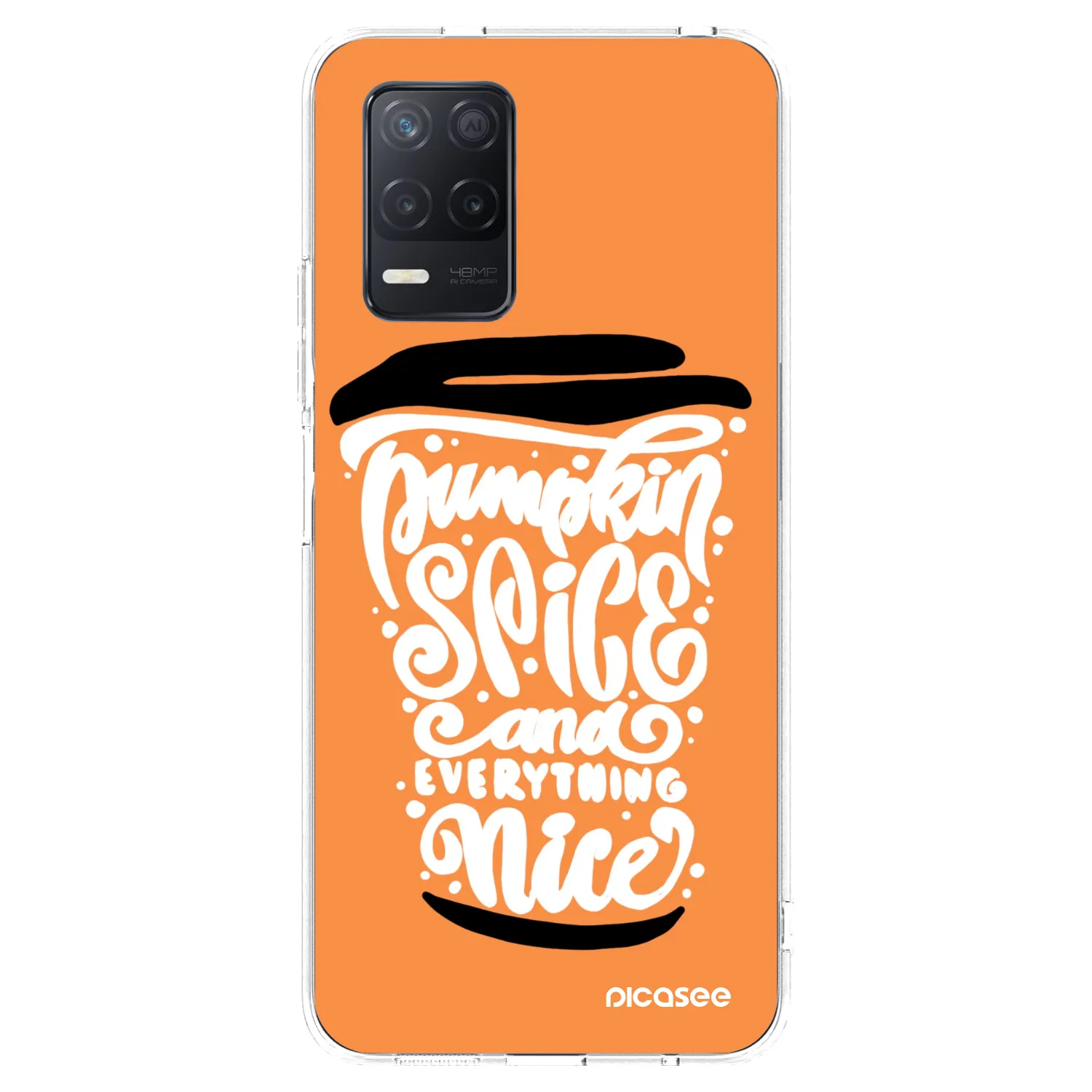 Picasee silikonski prozorni ovitek za Realme 8 5G - Pumpkin coffee