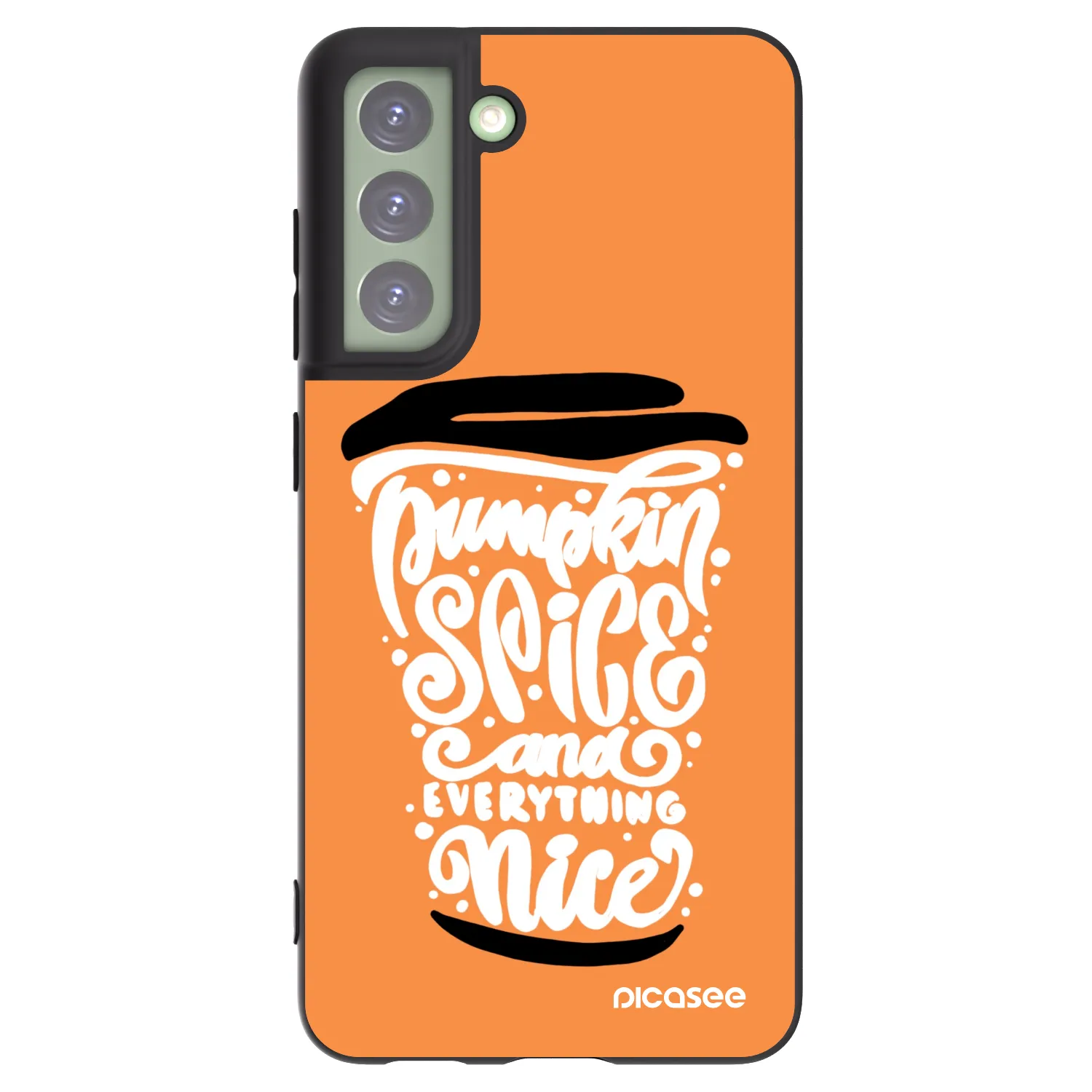 Picasee silikonski črni ovitek za Samsung Galaxy S21 FE 5G - Pumpkin coffee