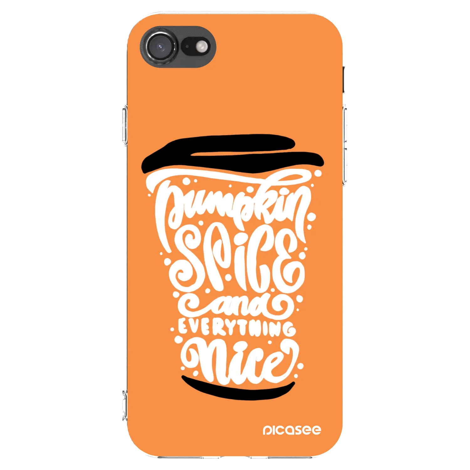 Picasee silikonski prozorni ovitek za Apple iPhone SE 2022 - Pumpkin coffee