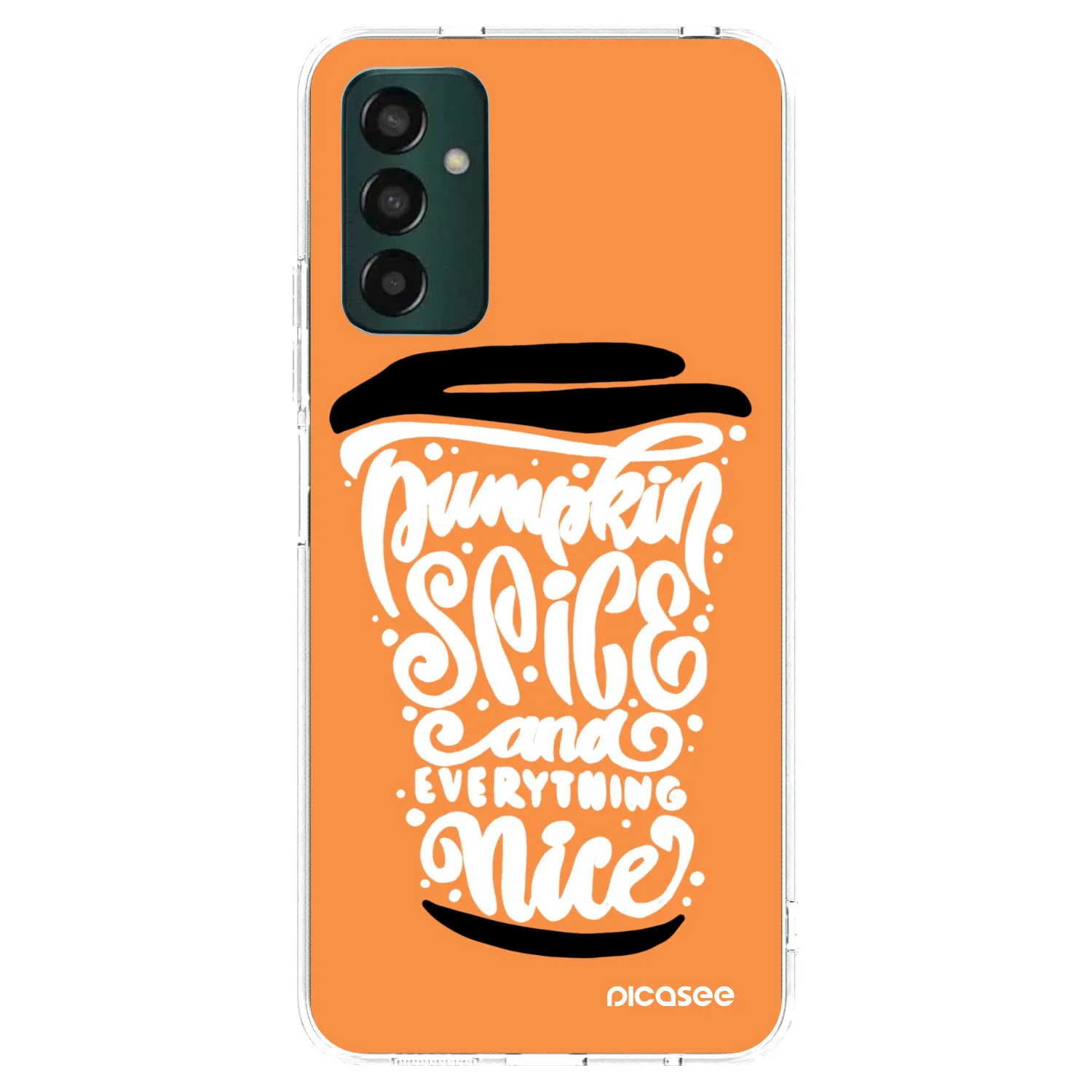 Picasee silikonski prozorni ovitek za Samsung Galaxy M13 M135F - Pumpkin coffee