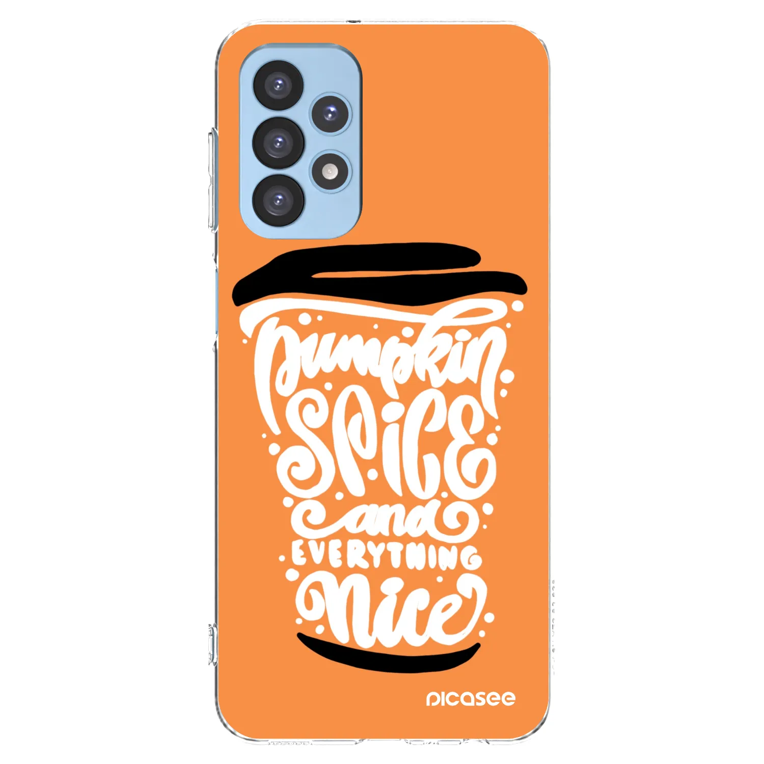 Picasee silikonski prozorni ovitek za Samsung Galaxy A23 A235F 4G - Pumpkin coffee