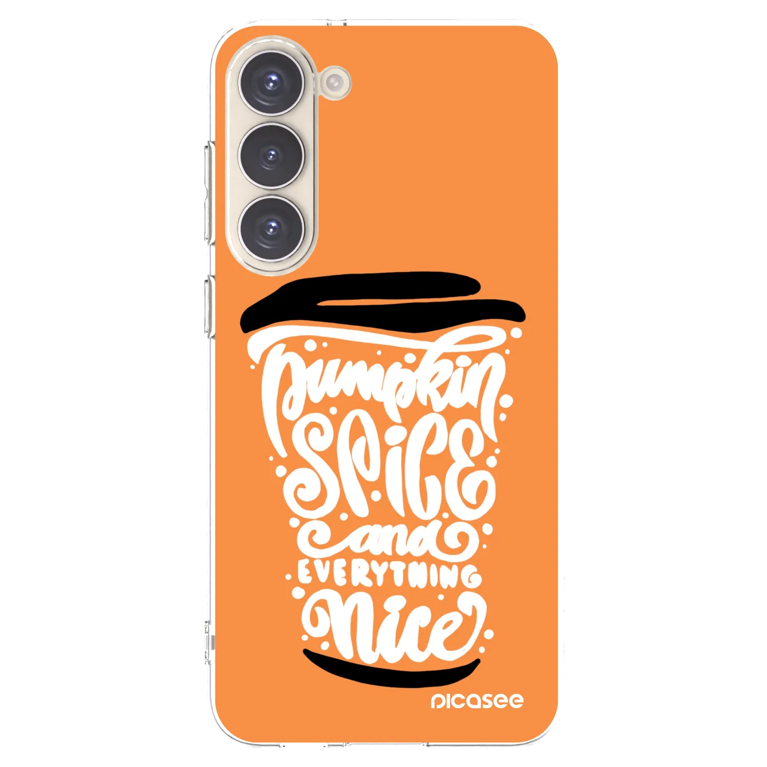 Picasee silikonski prozorni ovitek za Samsung Galaxy S23+ 5G - Pumpkin coffee