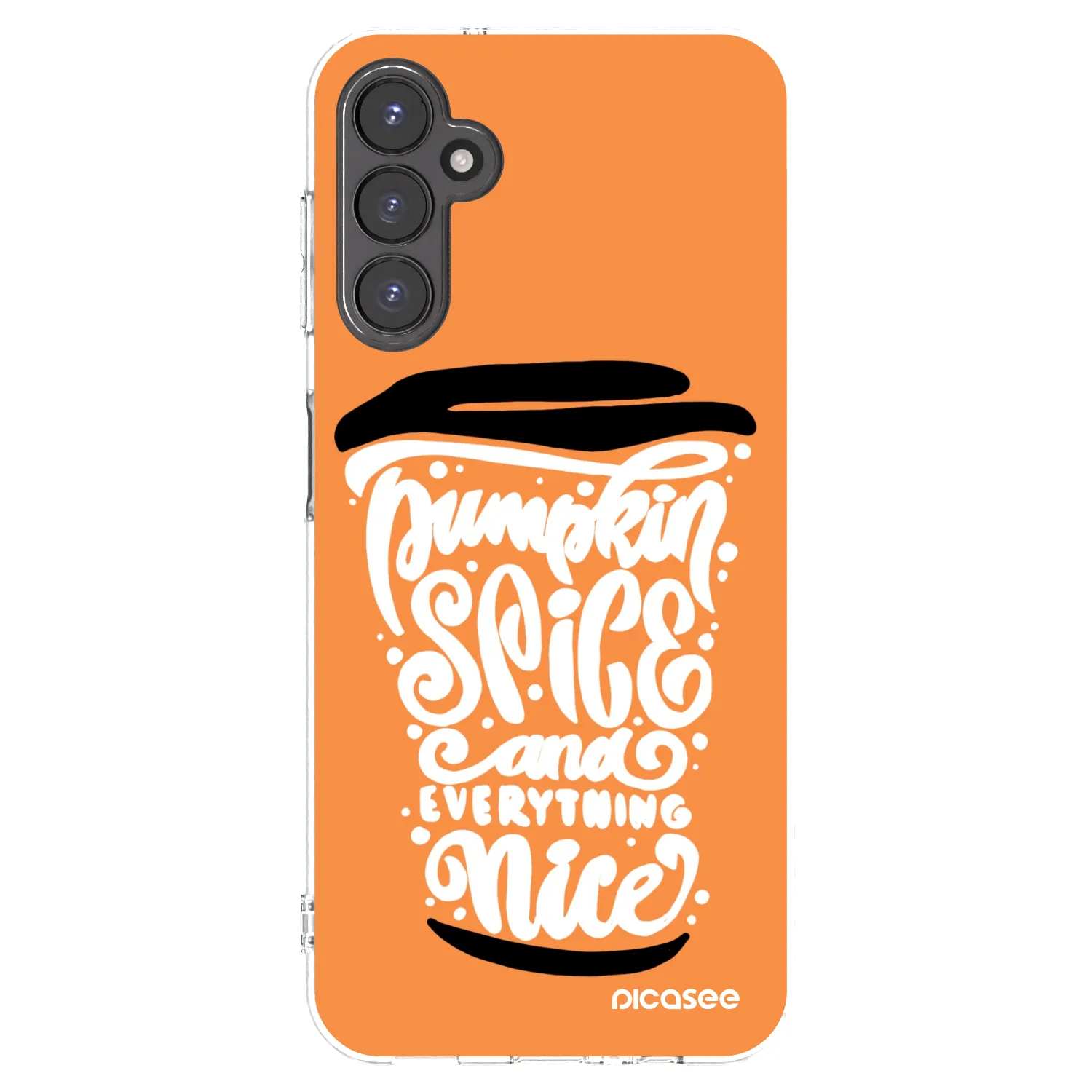 Picasee silikonski prozorni ovitek za Samsung Galaxy A14 4G A145R - Pumpkin coffee