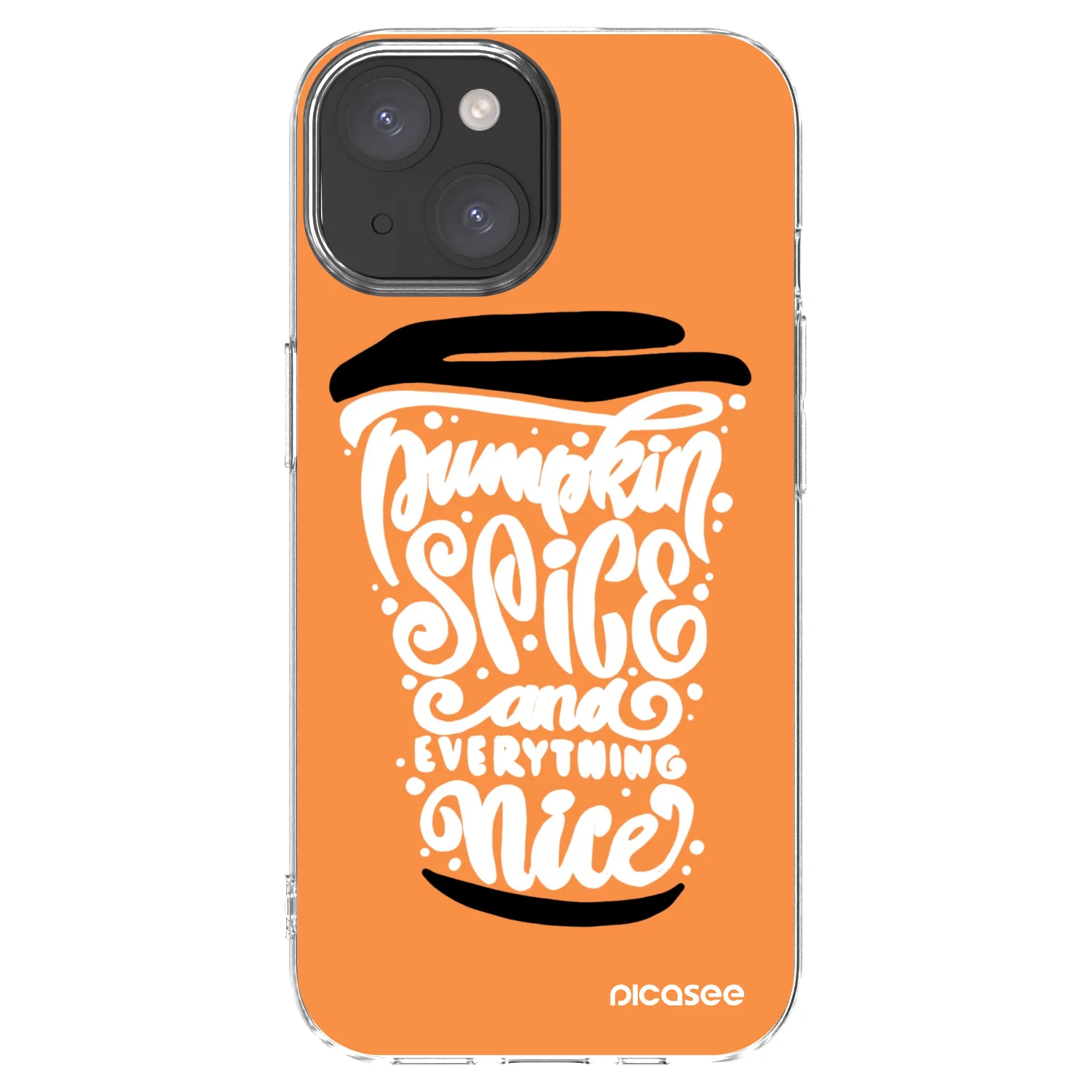 Picasee silikonski prozorni ovitek za Apple iPhone 15 - Pumpkin coffee