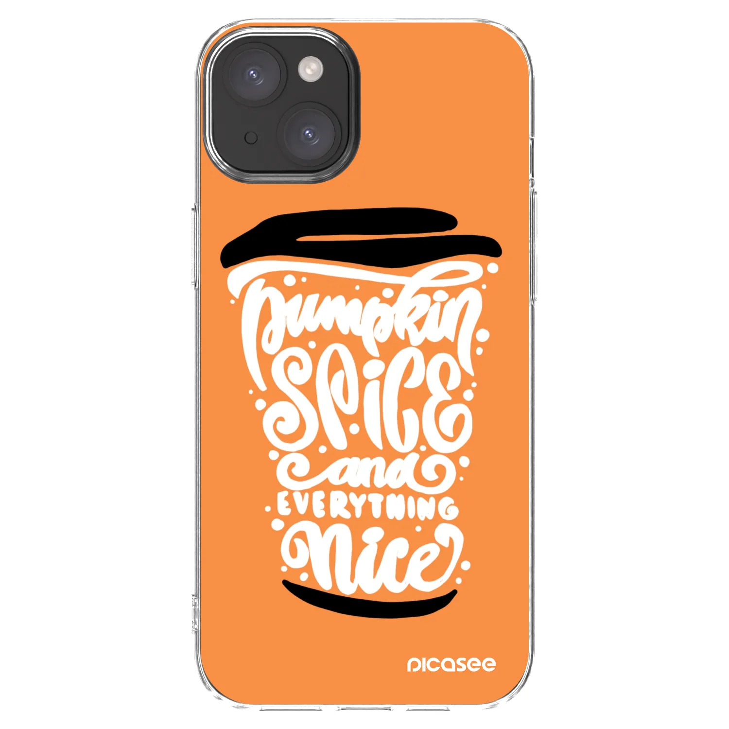 Picasee silikonski prozorni ovitek za Apple iPhone 15 Plus - Pumpkin coffee