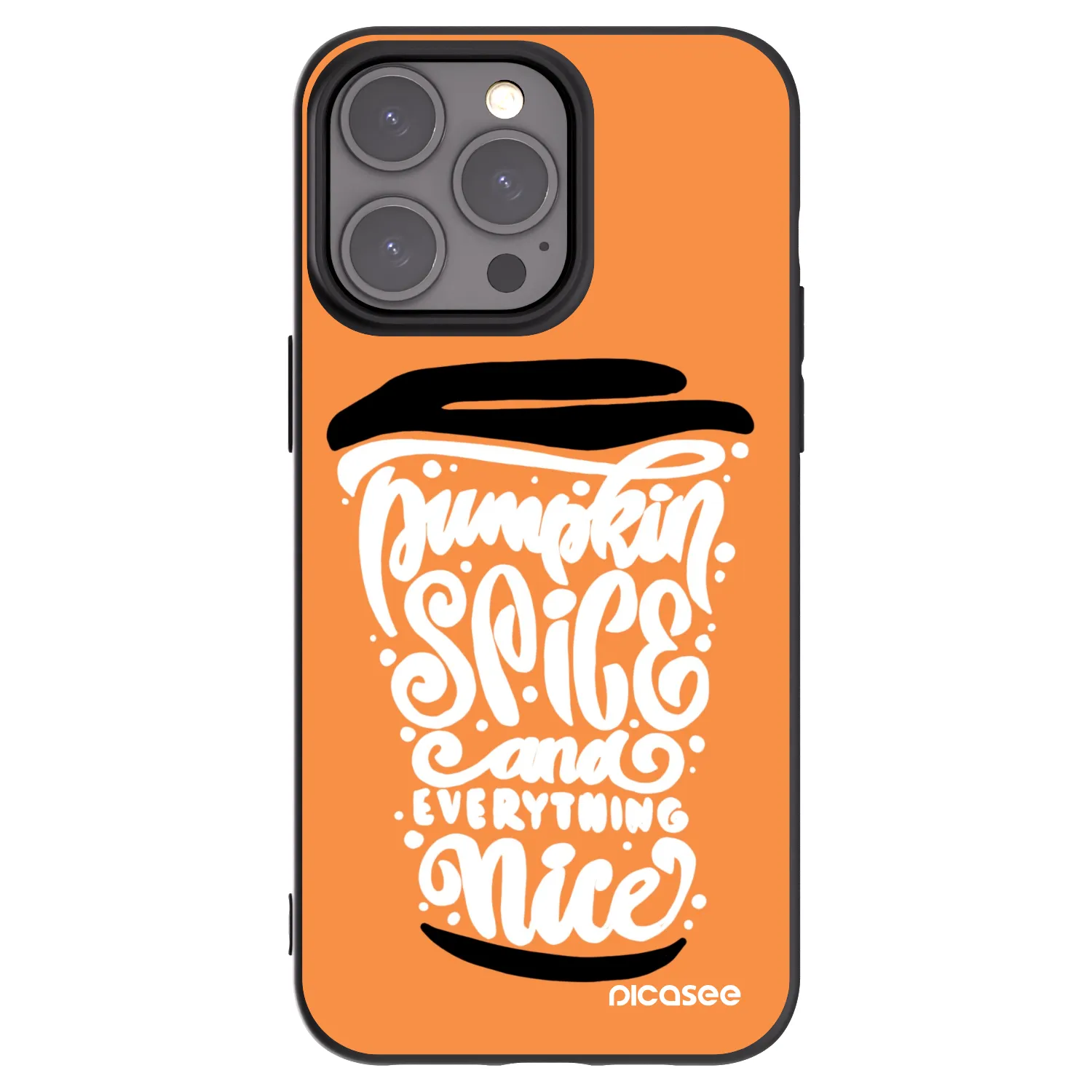 Picasee silikonski črni ovitek za Apple iPhone 15 Pro Max - Pumpkin coffee