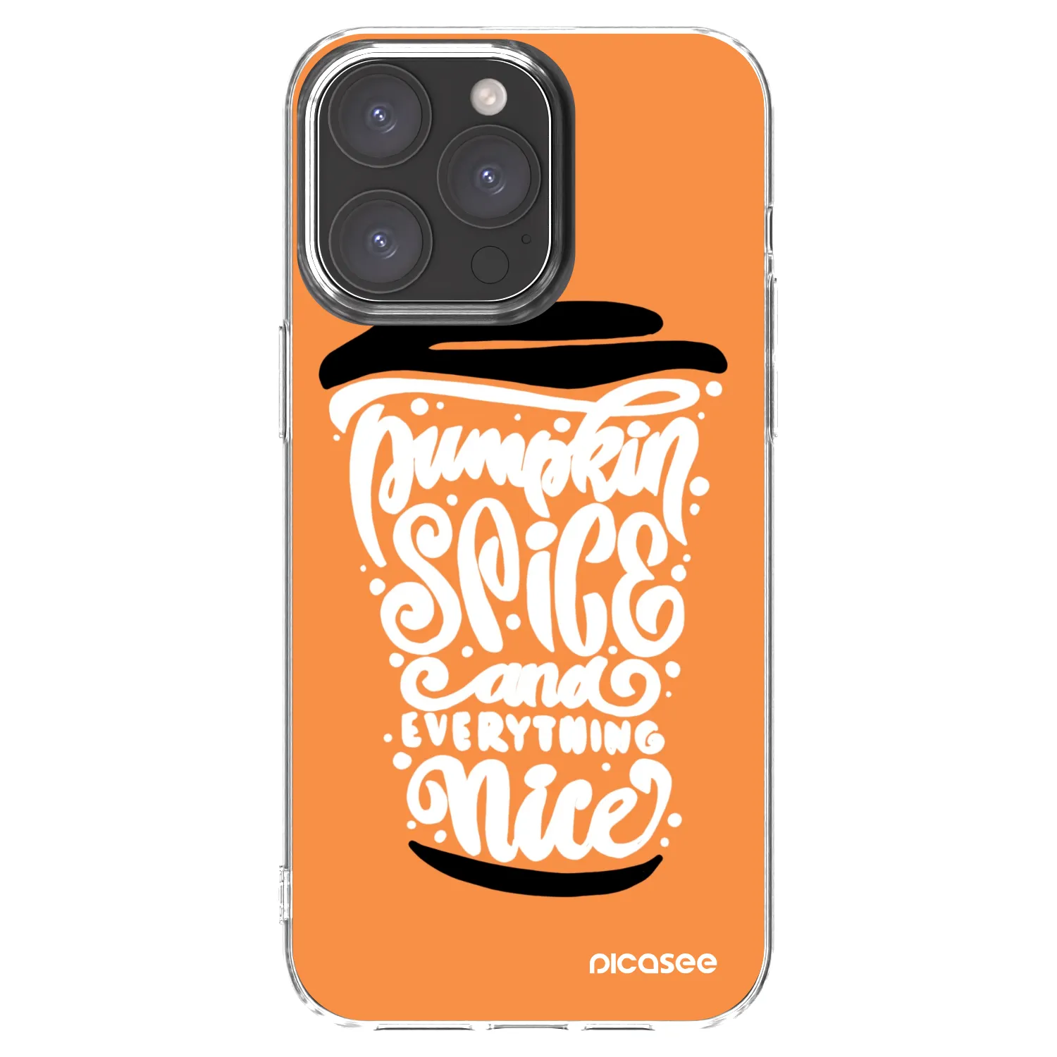 Picasee silikonski prozorni ovitek za Apple iPhone 15 Pro Max - Pumpkin coffee