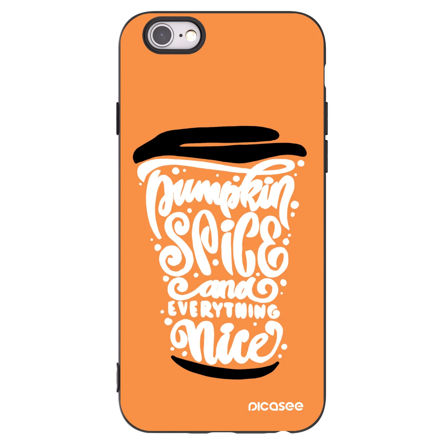 Picasee silikonski črni ovitek za Apple iPhone 6/6S - Pumpkin coffee
