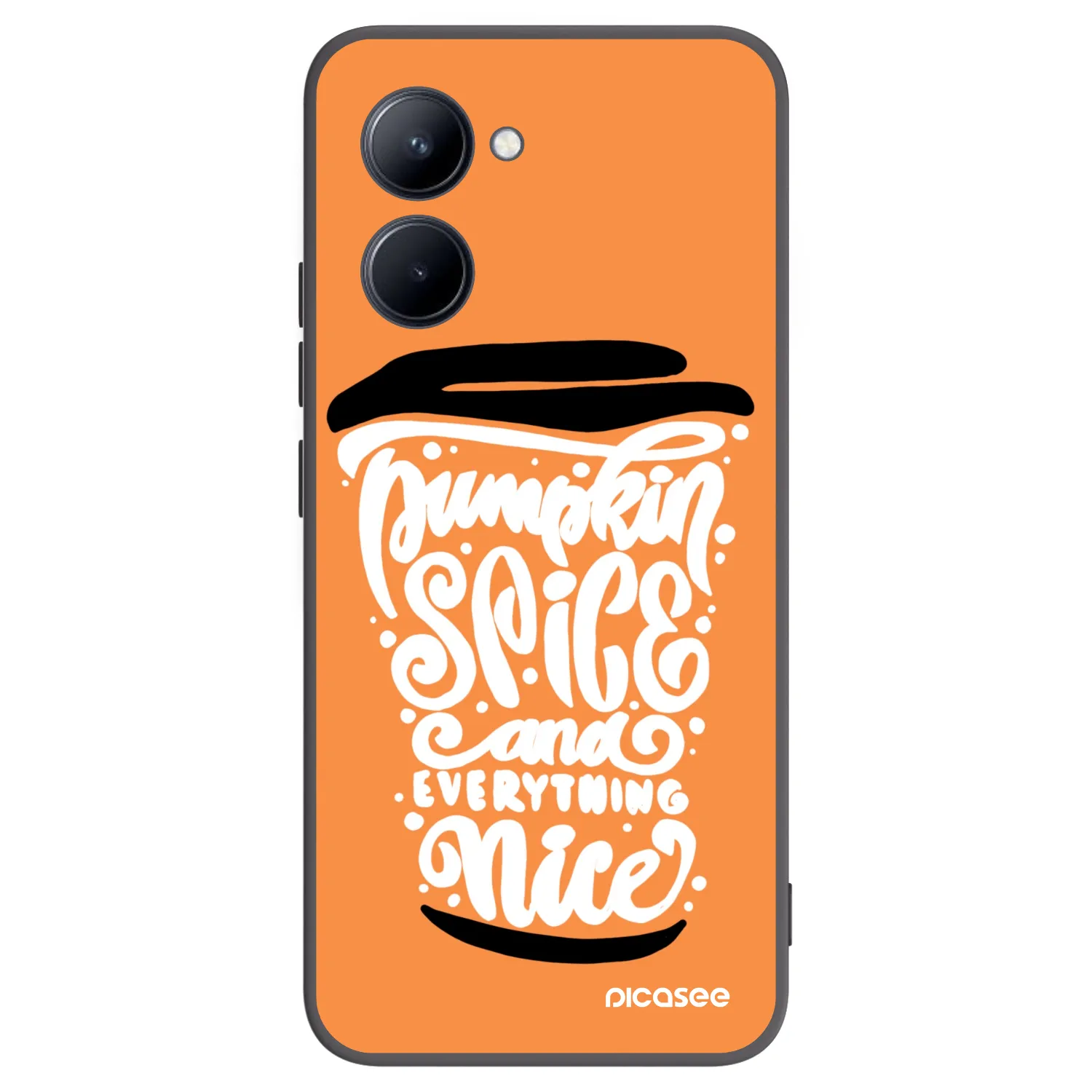 Picasee silikonski črni ovitek za Realme C33 (2023) - Pumpkin coffee