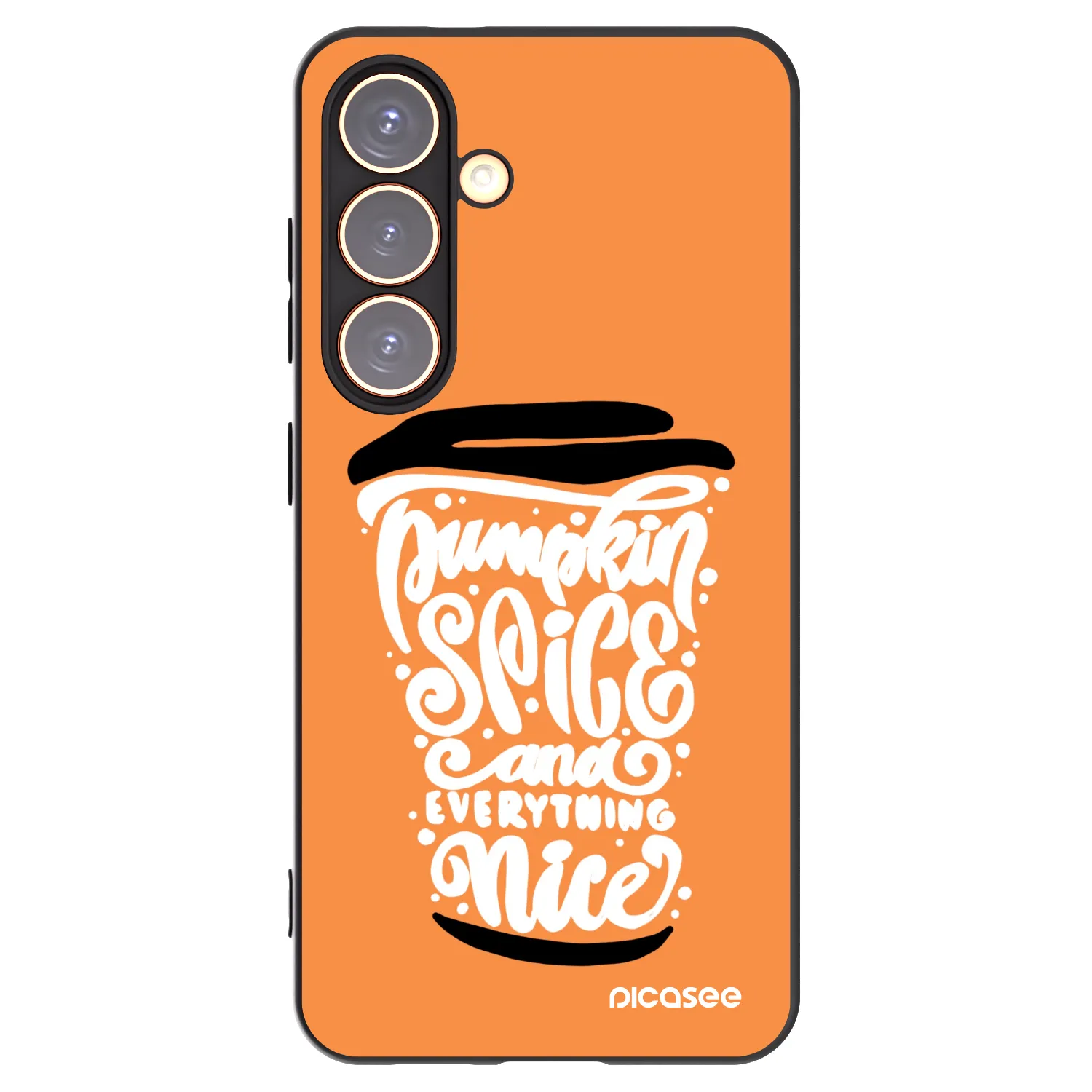 Picasee silikonski črni ovitek za Samsung Galaxy S24 S921B 5G - Pumpkin coffee