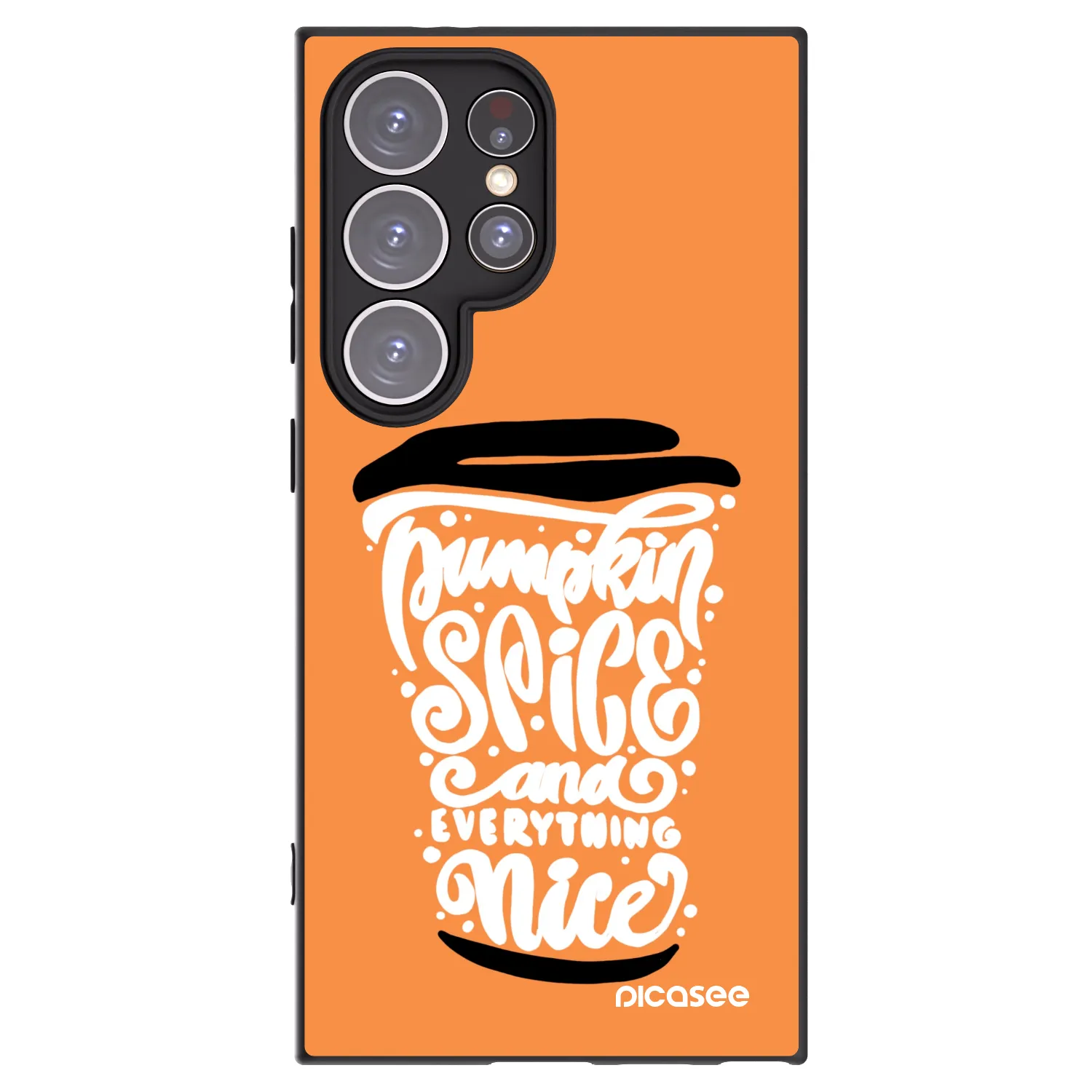 Picasee silikonski črni ovitek za Samsung Galaxy S24 Ultra S928B 5G - Pumpkin coffee