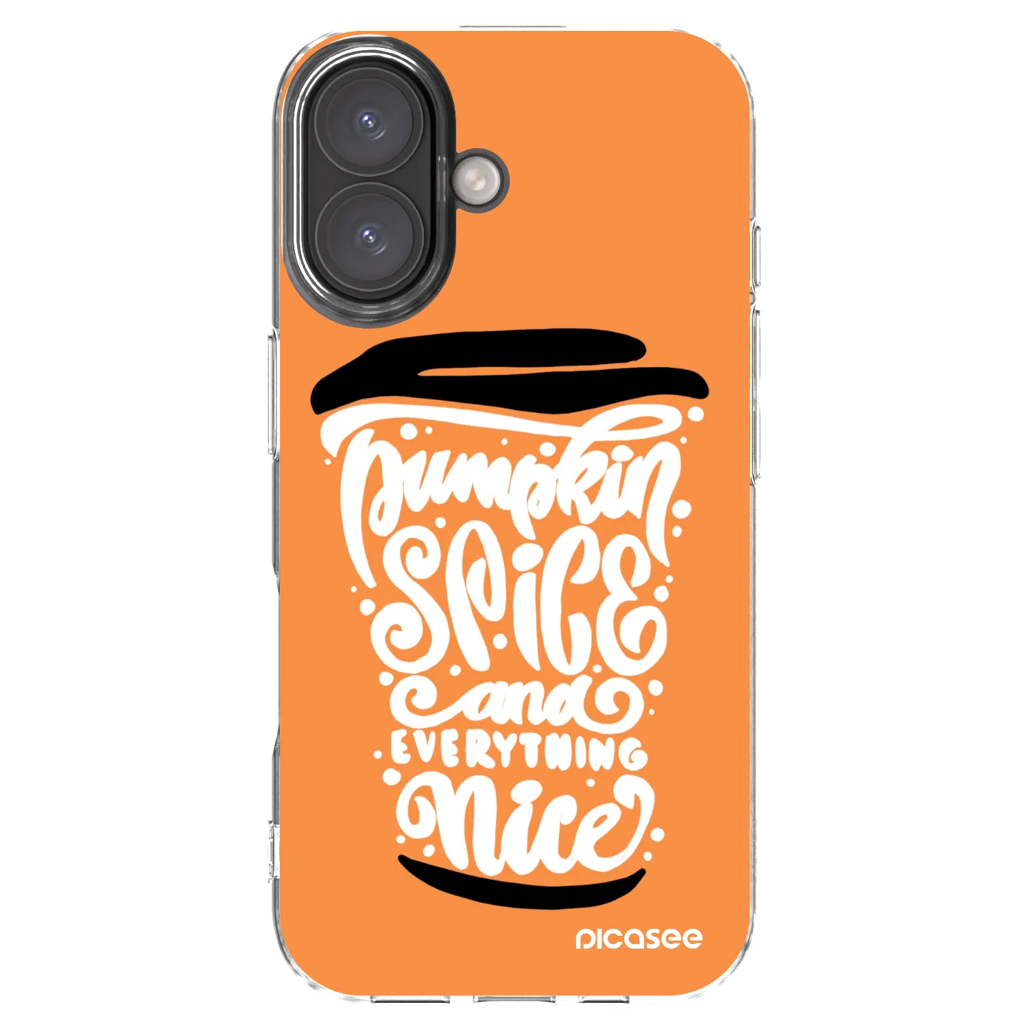 Picasee silikonski prozorni ovitek za Apple iPhone 16 - Pumpkin coffee
