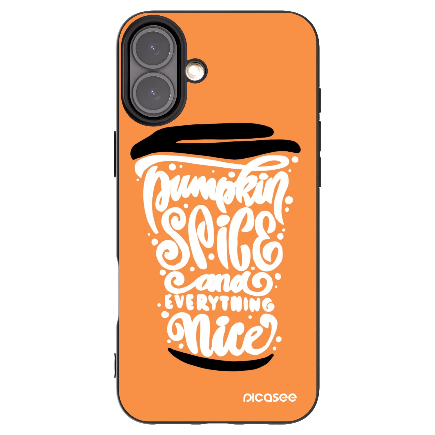 Picasee silikonski črni ovitek za Apple iPhone 16 Plus - Pumpkin coffee