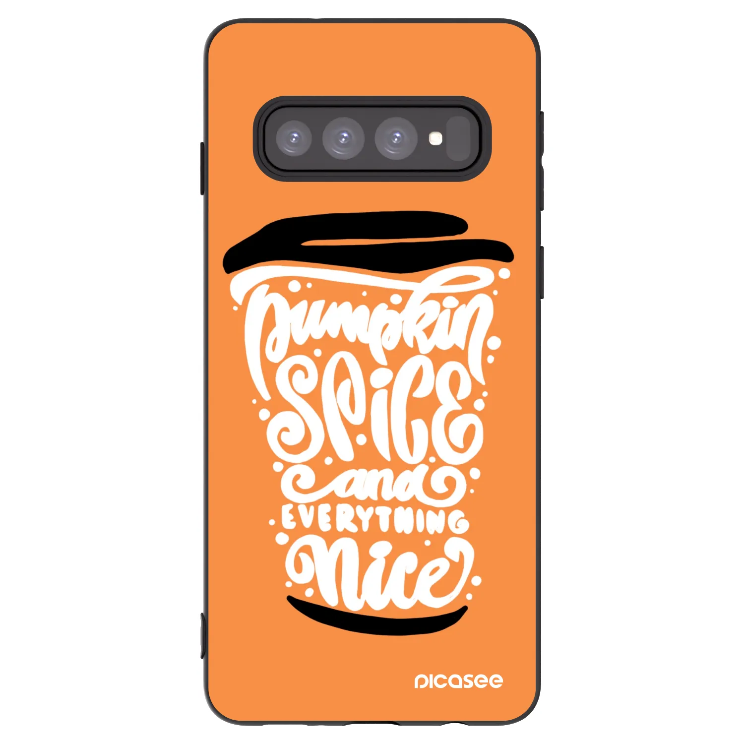 Picasee silikonski črni ovitek za Samsung Galaxy S10 G973 - Pumpkin coffee