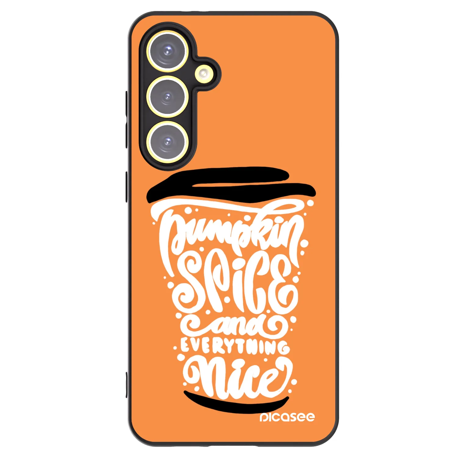 Picasee silikonski črni ovitek za Samsung Galaxy S24 FE S721B - Pumpkin coffee