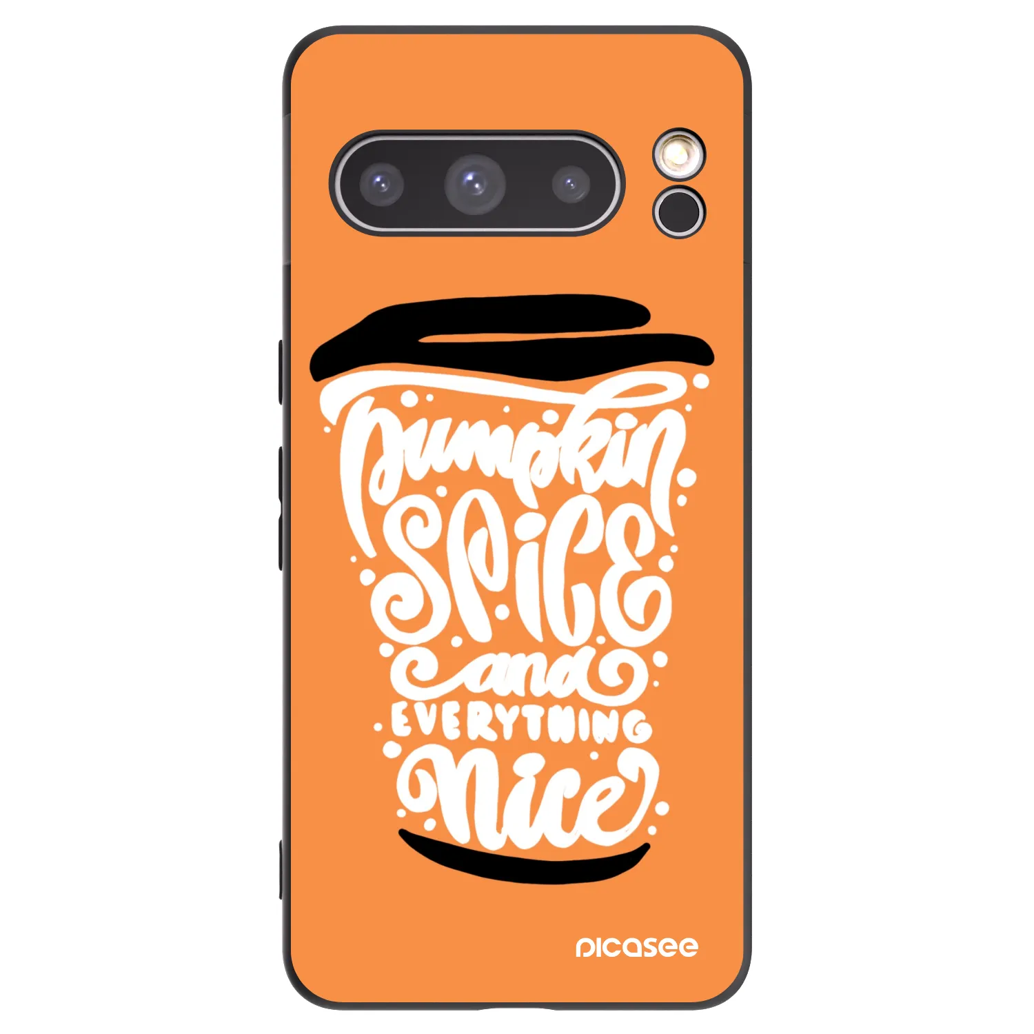 Picasee silikonski črni ovitek za Google Pixel 8 Pro - Pumpkin coffee