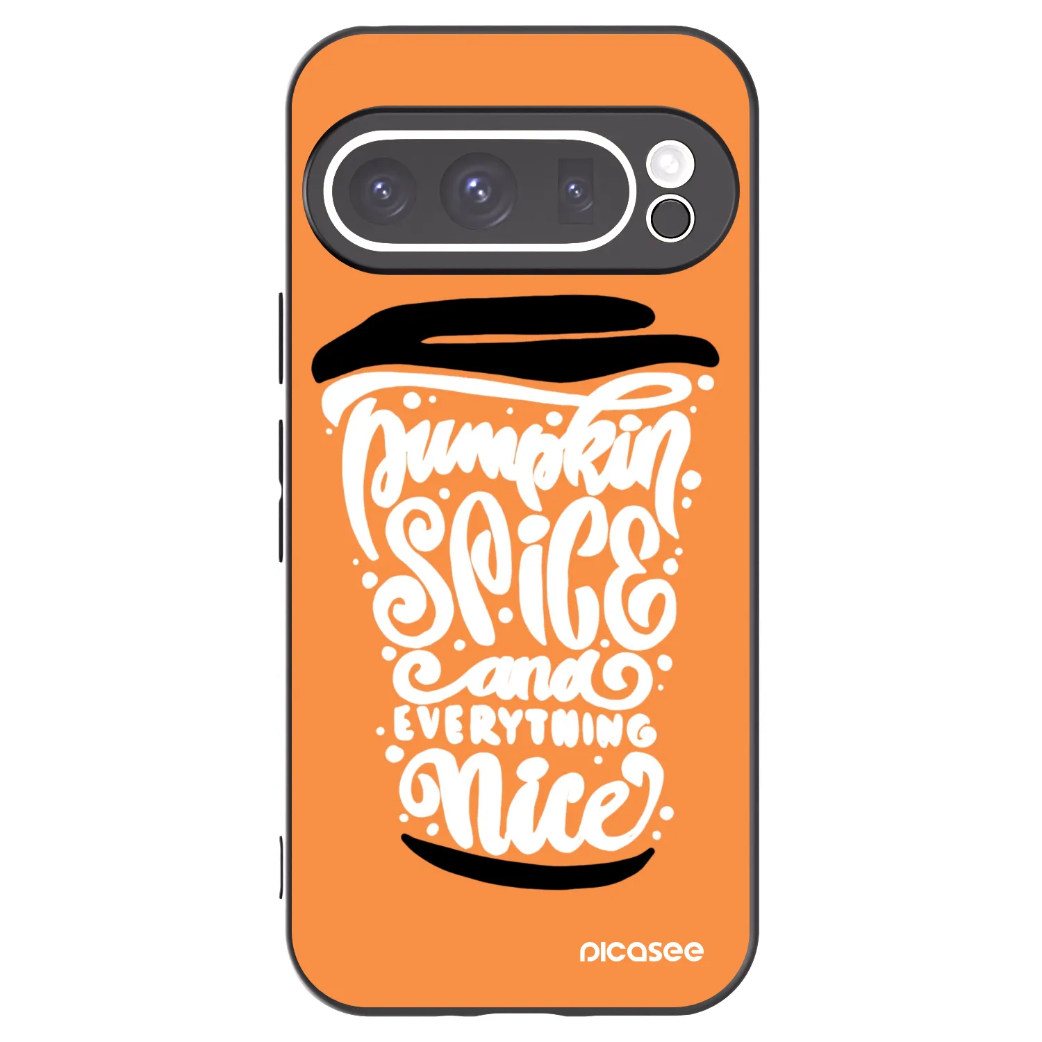 Picasee silikonski črni ovitek za Google Pixel 9 Pro - Pumpkin coffee