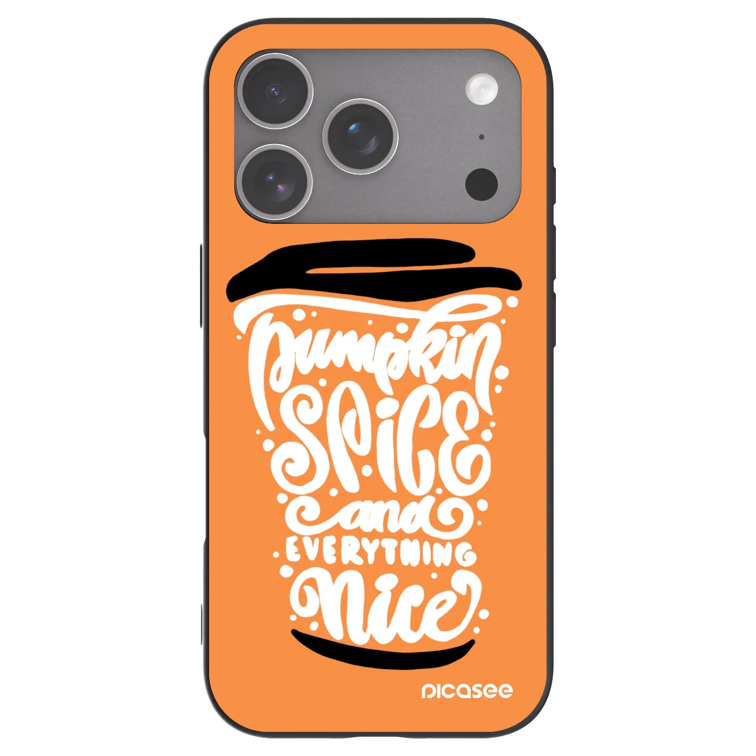 Picasee silikonski črni ovitek za Apple iPhone 18 Pro - Pumpkin coffee