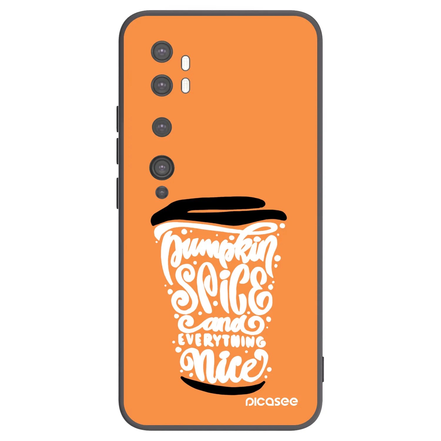 Picasee silikonski črni ovitek za Xiaomi Mi Note 10 (Pro) - Pumpkin coffee