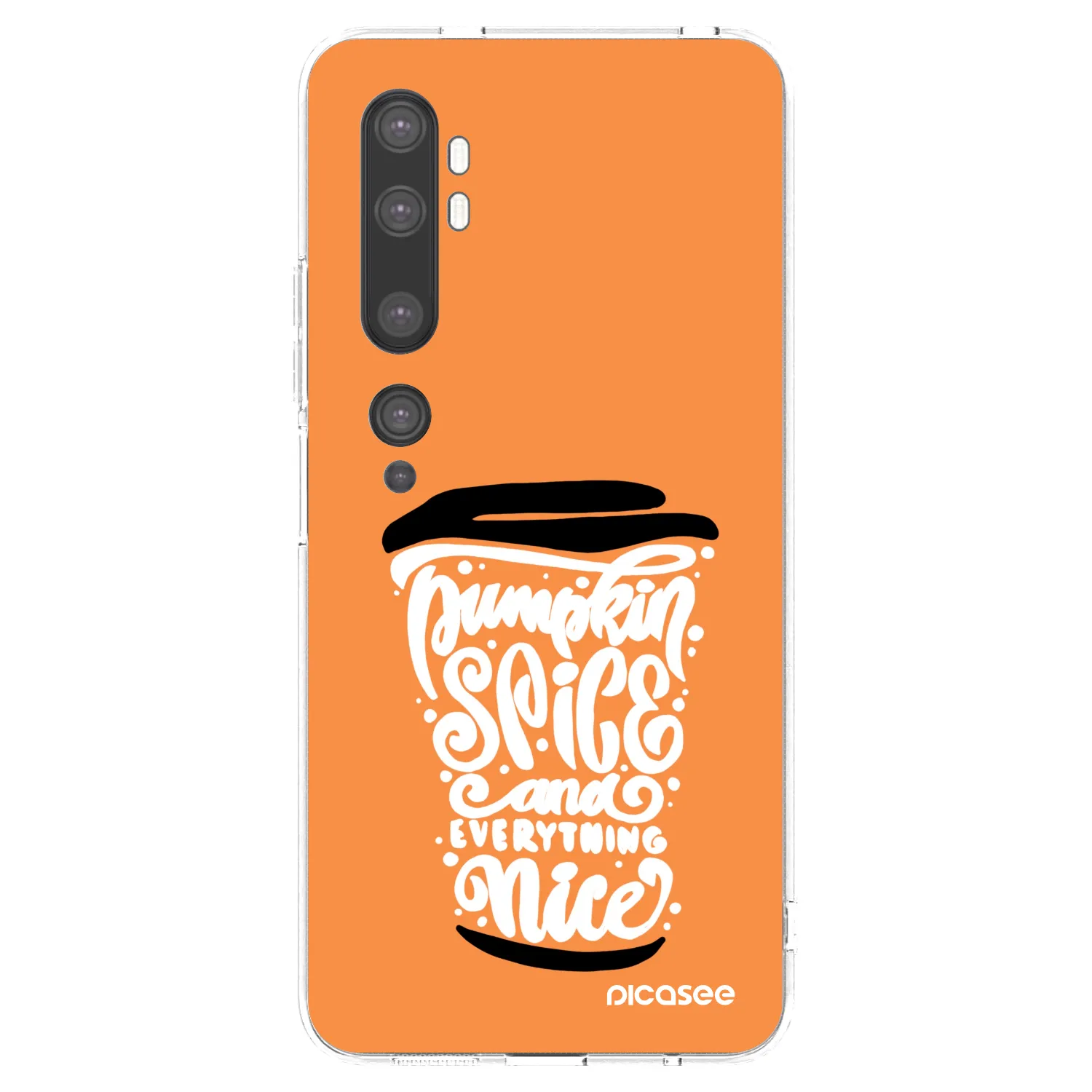 Picasee silikonski prozorni ovitek za Xiaomi Mi Note 10 (Pro) - Pumpkin coffee