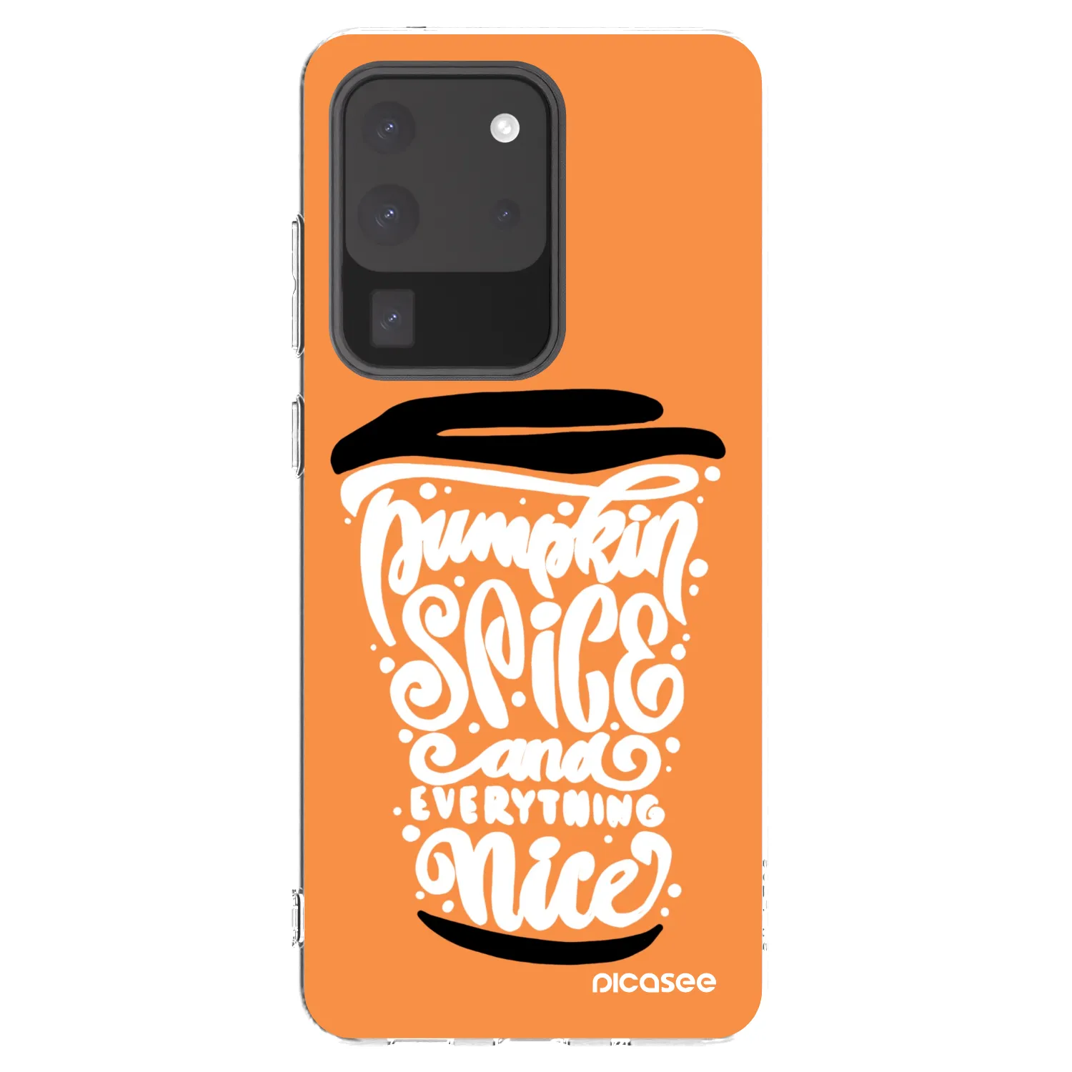Picasee silikonski prozorni ovitek za Samsung Galaxy S20 Ultra 5G G988F - Pumpkin coffee