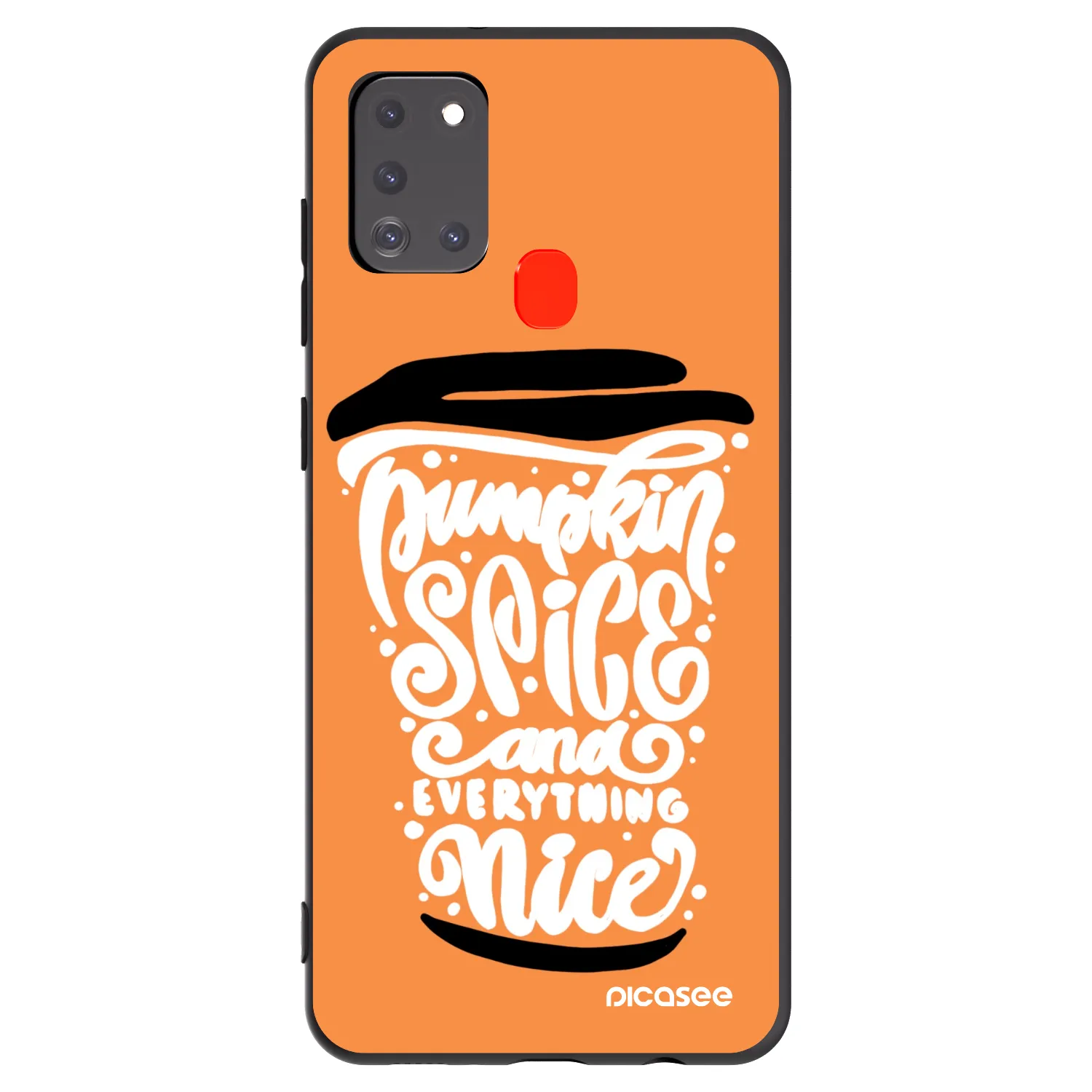 Picasee silikonski črni ovitek za Samsung Galaxy A21s - Pumpkin coffee
