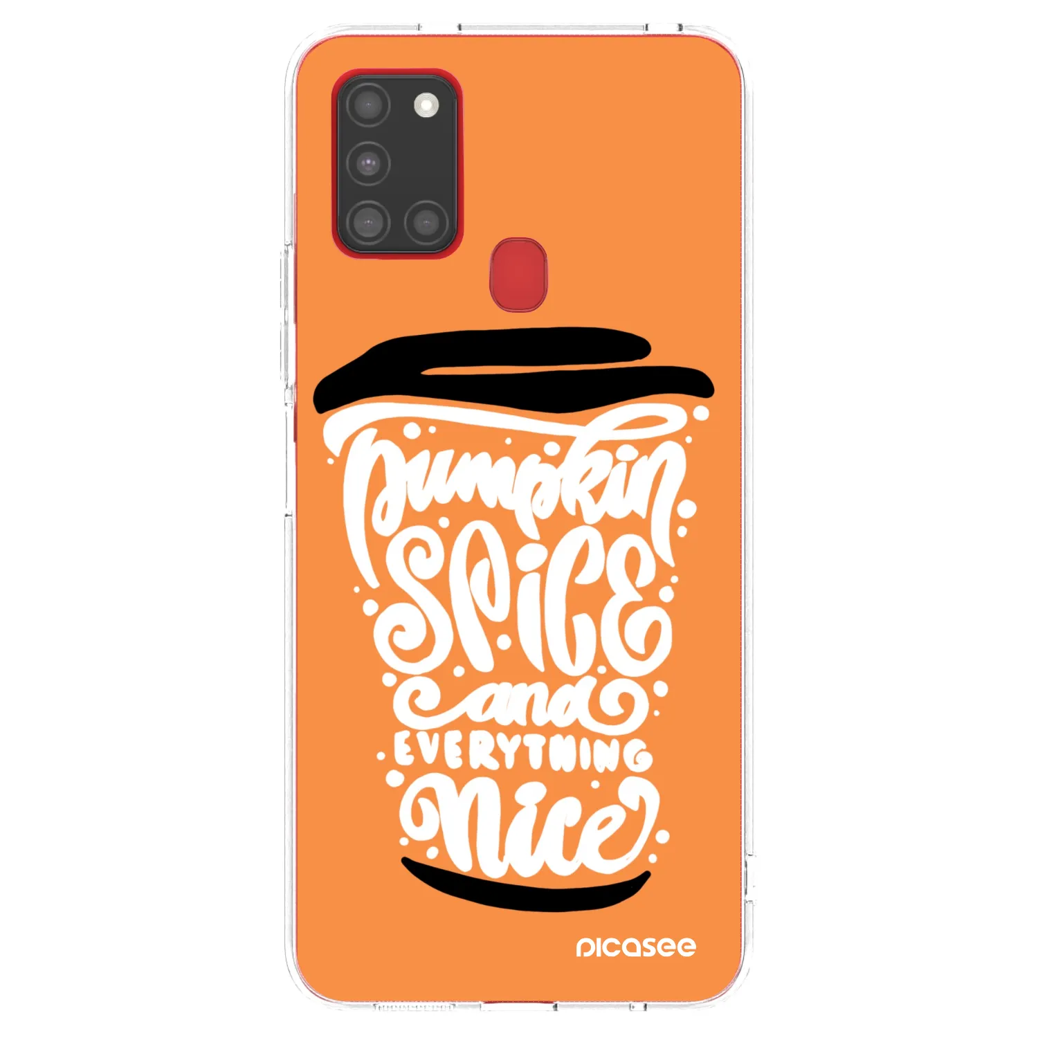 Picasee silikonski prozorni ovitek za Samsung Galaxy A21s - Pumpkin coffee