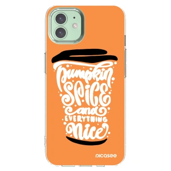 Picasee silikonski prozorni ovitek za Apple iPhone 12 - Pumpkin coffee